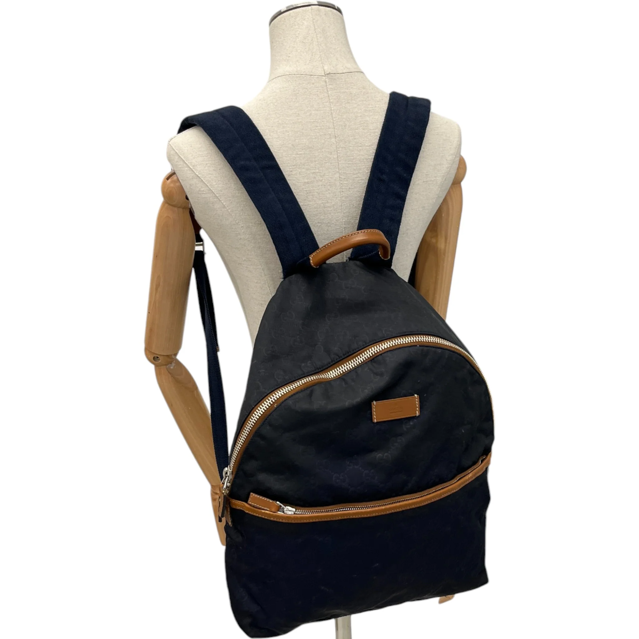 Men's Gg Nylon Backpack Navy - Image 2