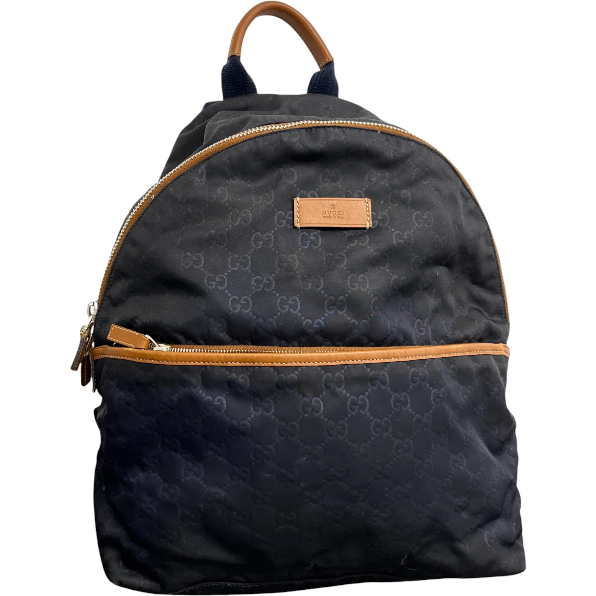 Men's Gg Nylon Backpack Navy - Image 4