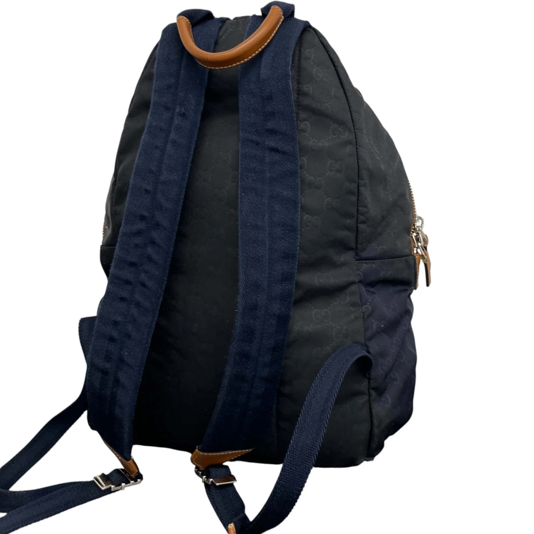 Men's Gg Nylon Backpack Navy - Image 9