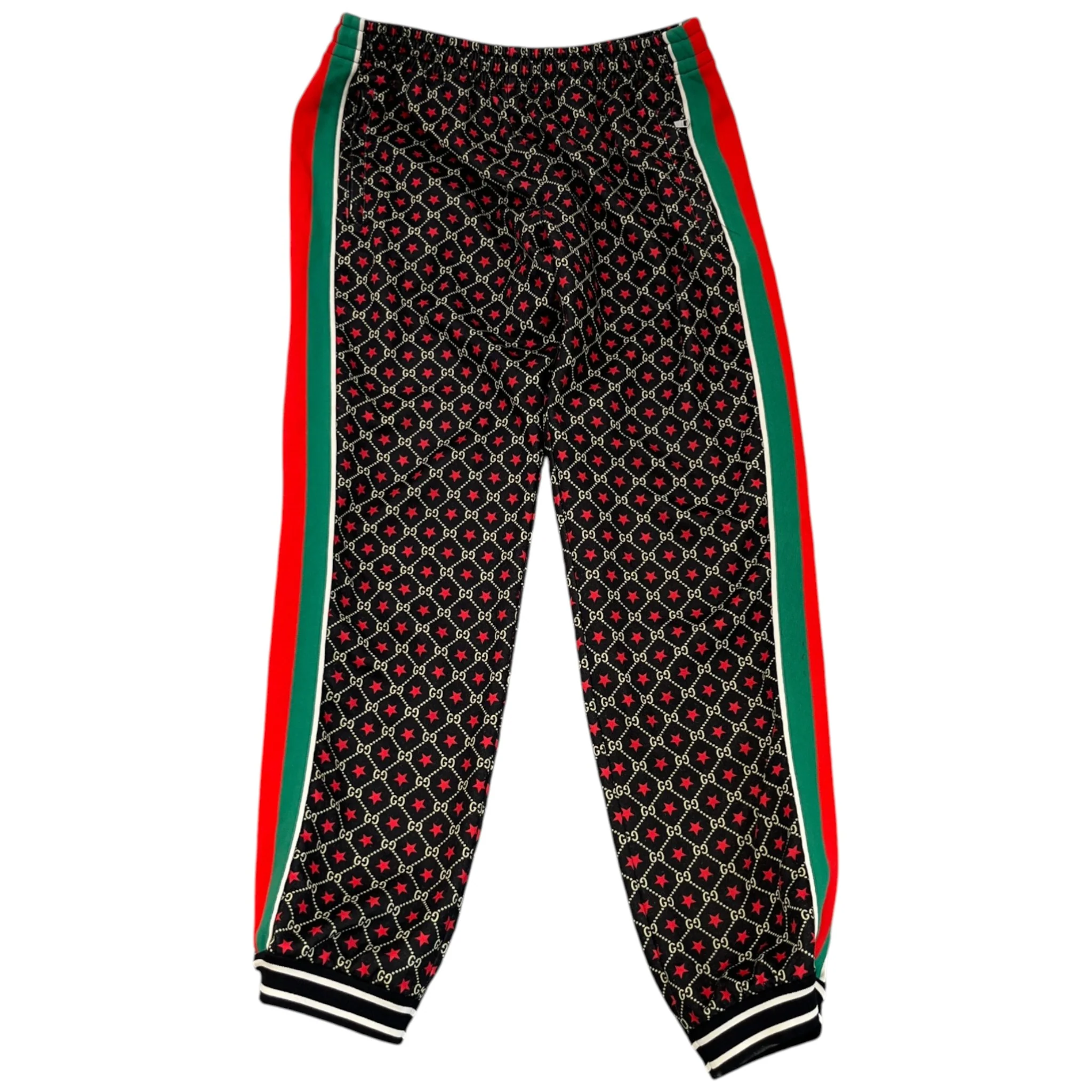Men's Gg Print Jersey Track Joggers Black Size M