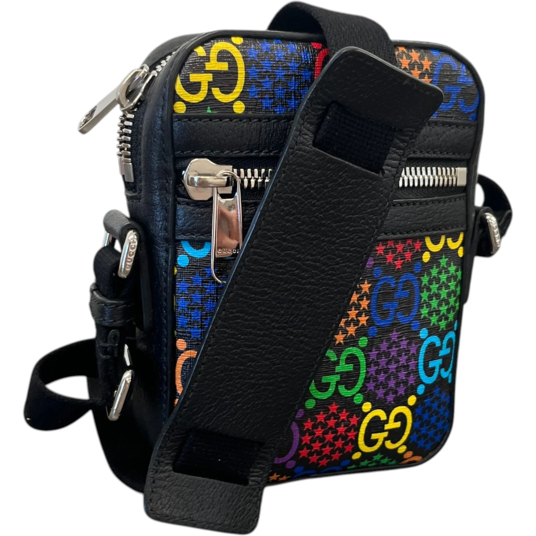 Men's Gg Psychedelic Messenger Bag Black - Image 4