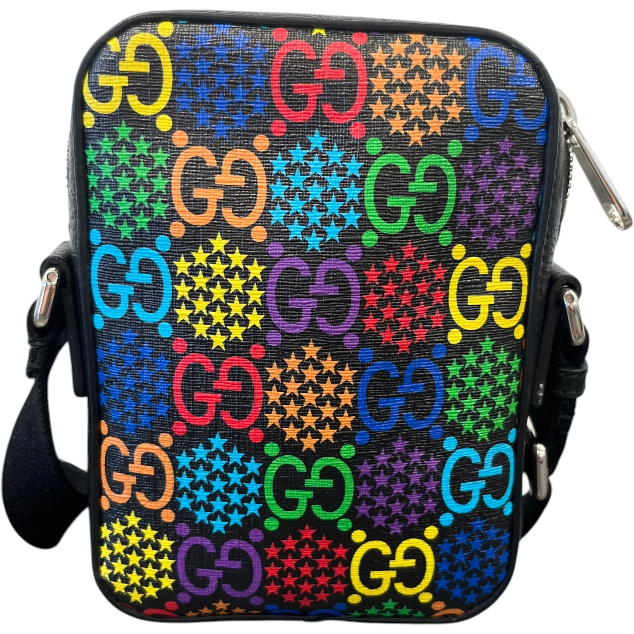 Men's Gg Psychedelic Messenger Bag Black - Image 7