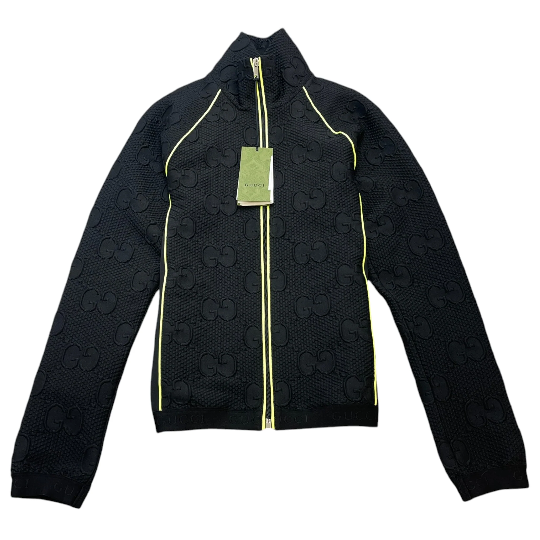 Men's Gg Stretch-Jersey Neoprene Zip Track Jacket Black Size XS