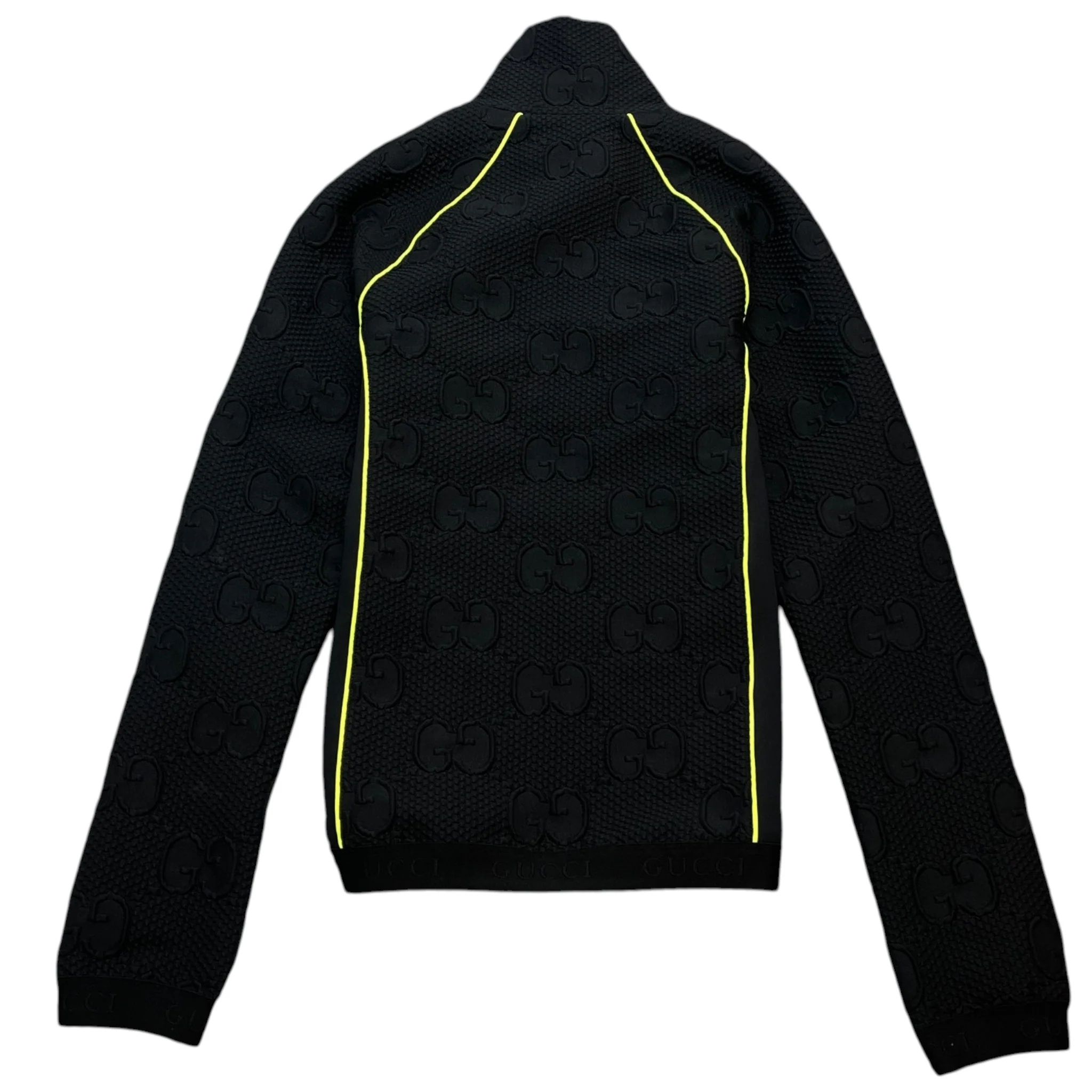 Men's Gg Stretch-Jersey Neoprene Zip Track Jacket Black Size XS - Image 2