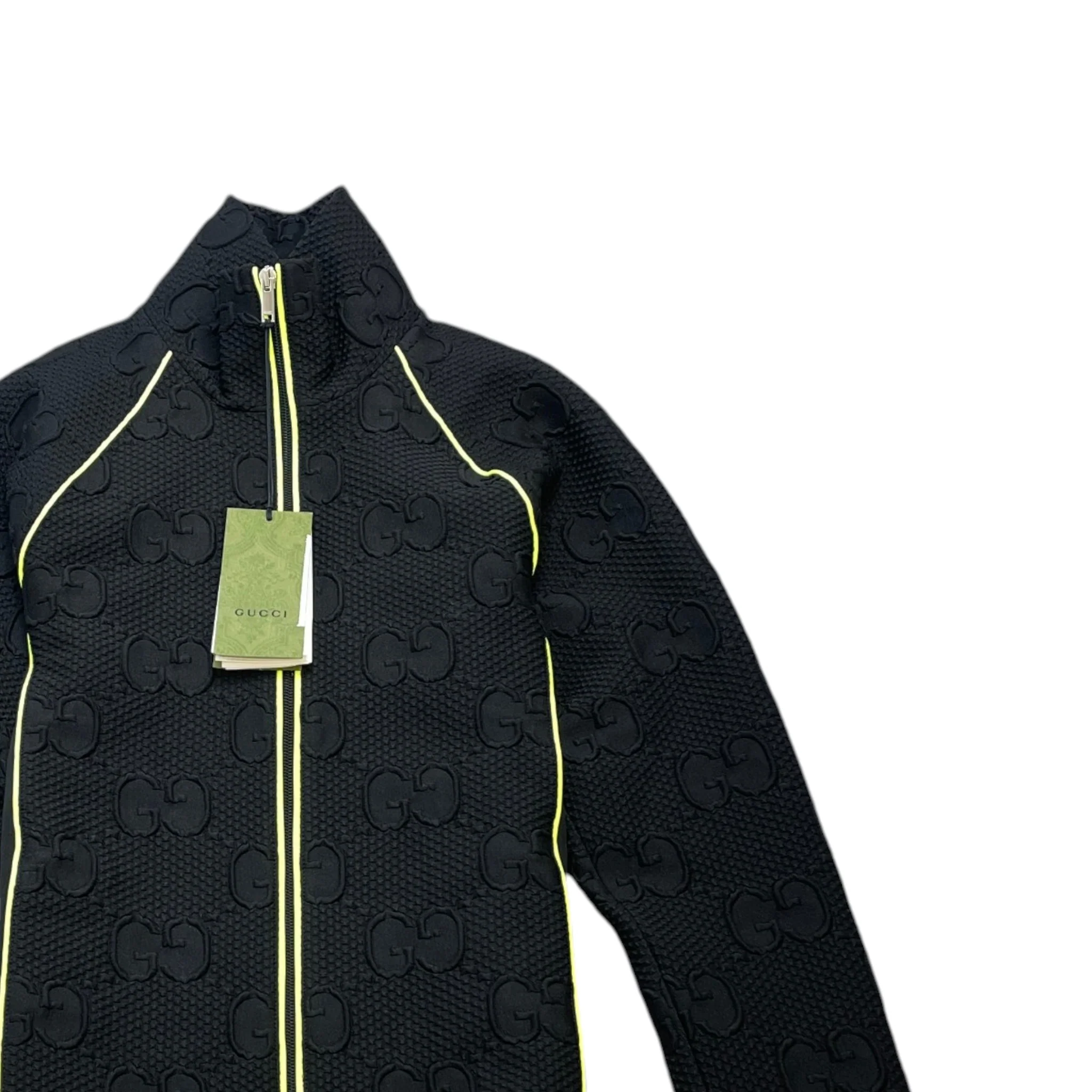 Men's Gg Stretch-Jersey Neoprene Zip Track Jacket Black Size XS - Image 3