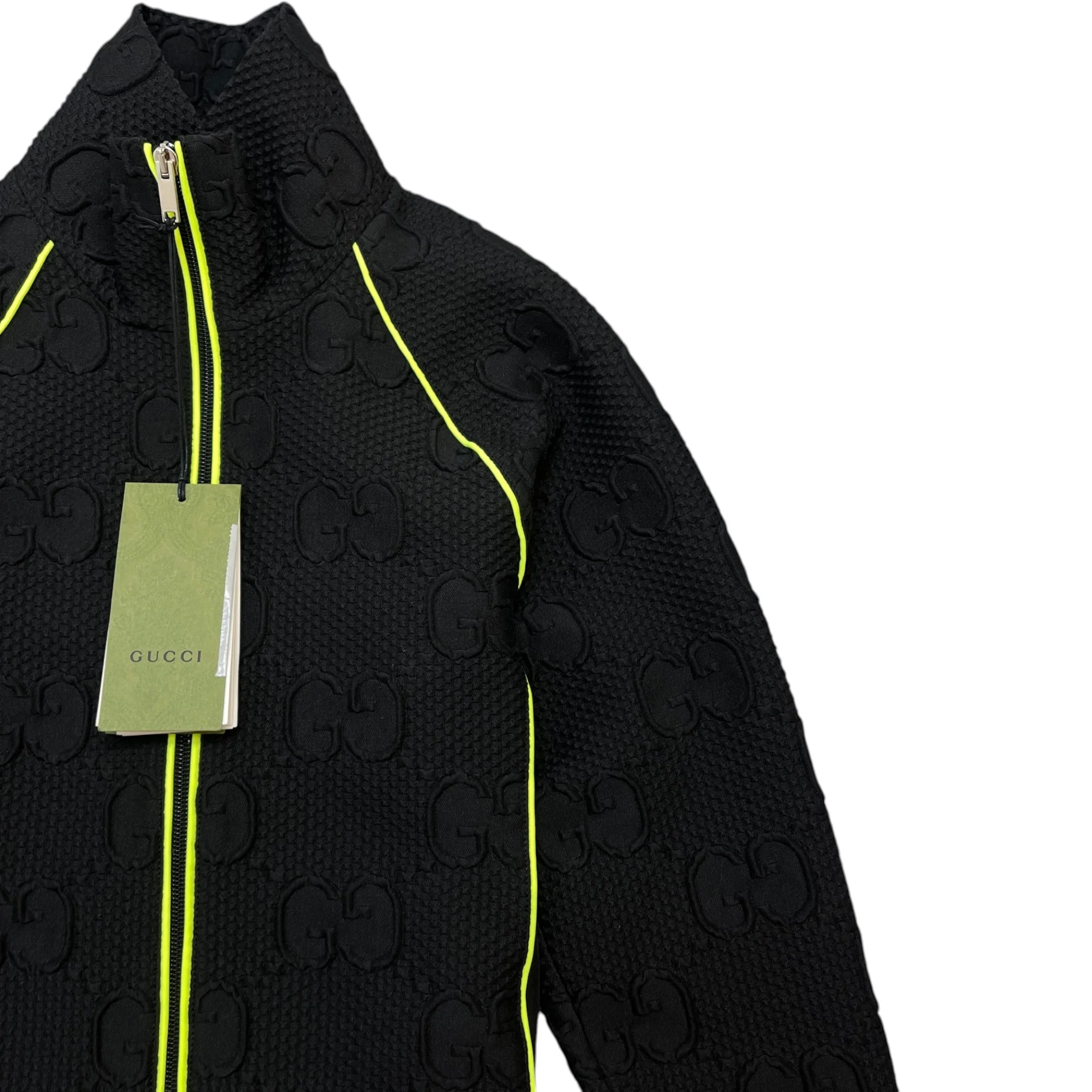 Men's Gg Stretch-Jersey Neoprene Zip Track Jacket Black Size XS - Image 6