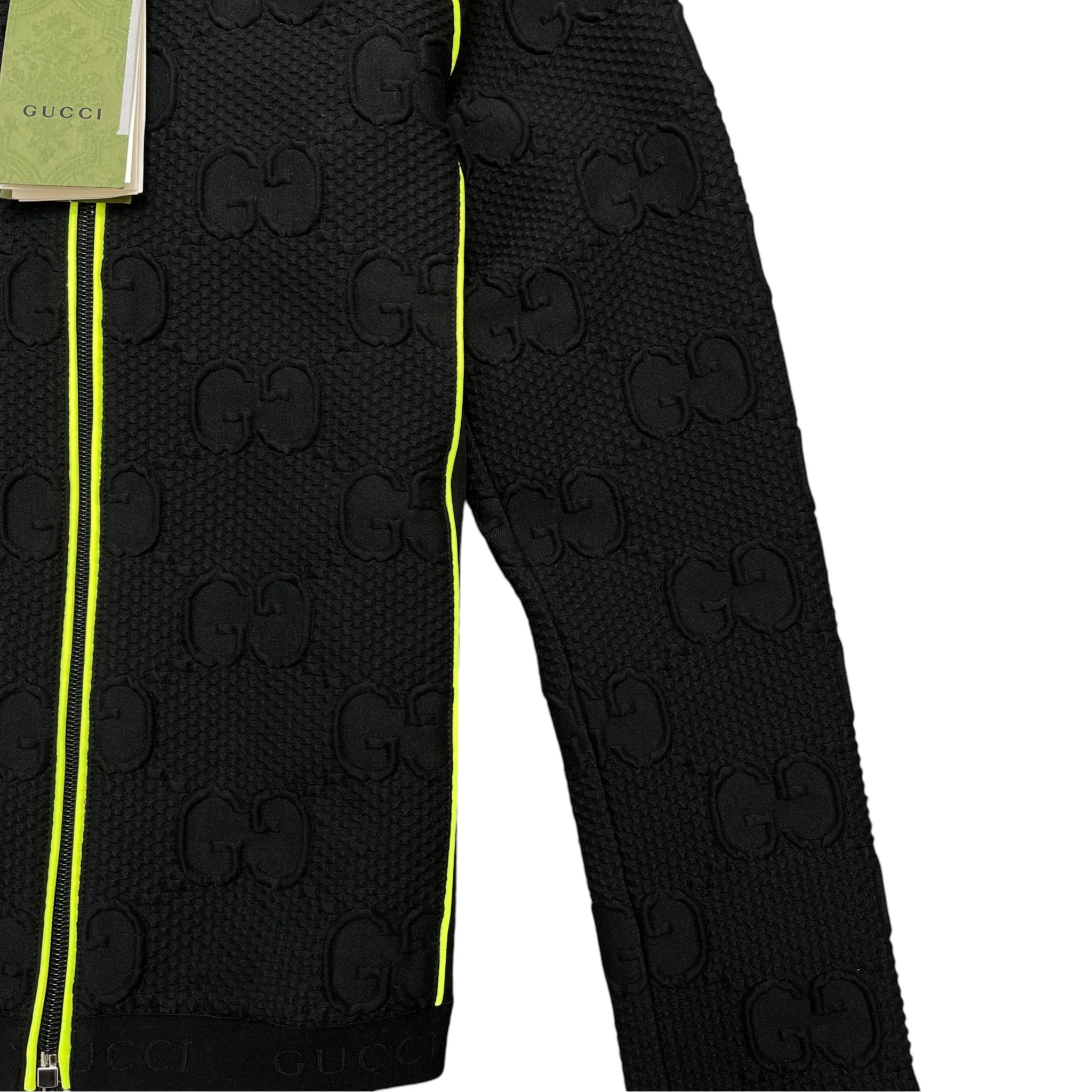 Men's Gg Stretch-Jersey Neoprene Zip Track Jacket Black Size XS - Image 7