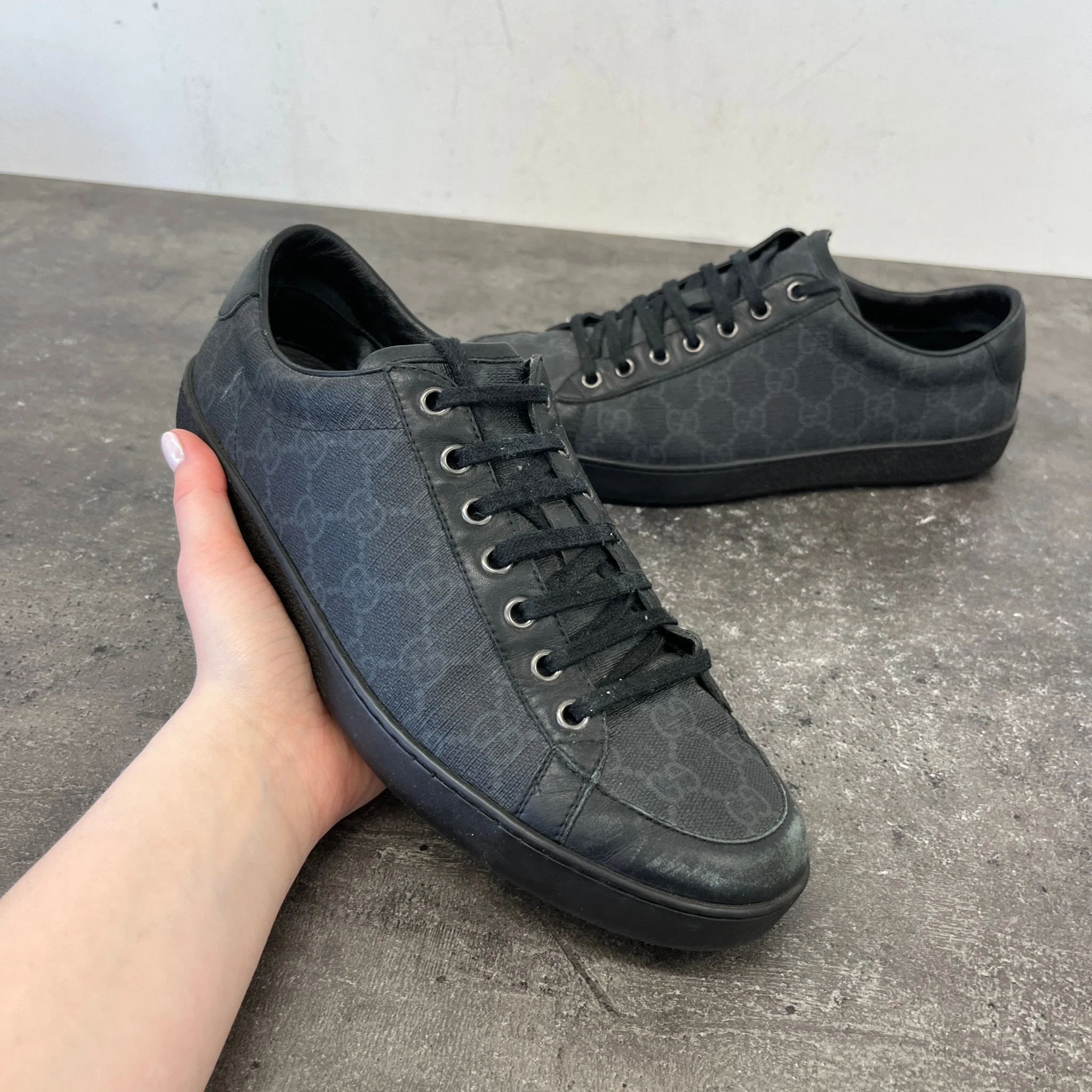Men's Gg Supreme Ace Low Trainers Black Size EU 41 / UK 7 - Image 13
