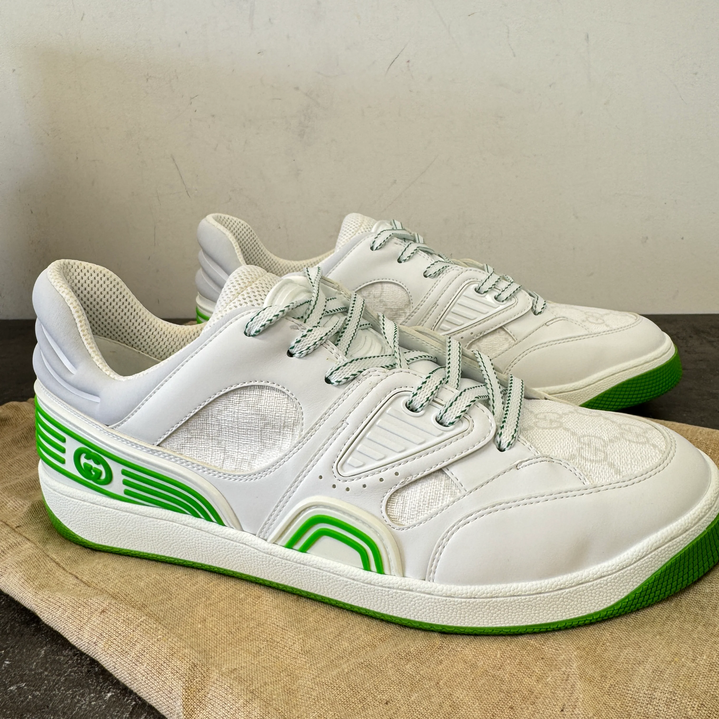 Men's Gg Supreme Basket Low Trainers White Size EU 43 / UK 9 - Image 13