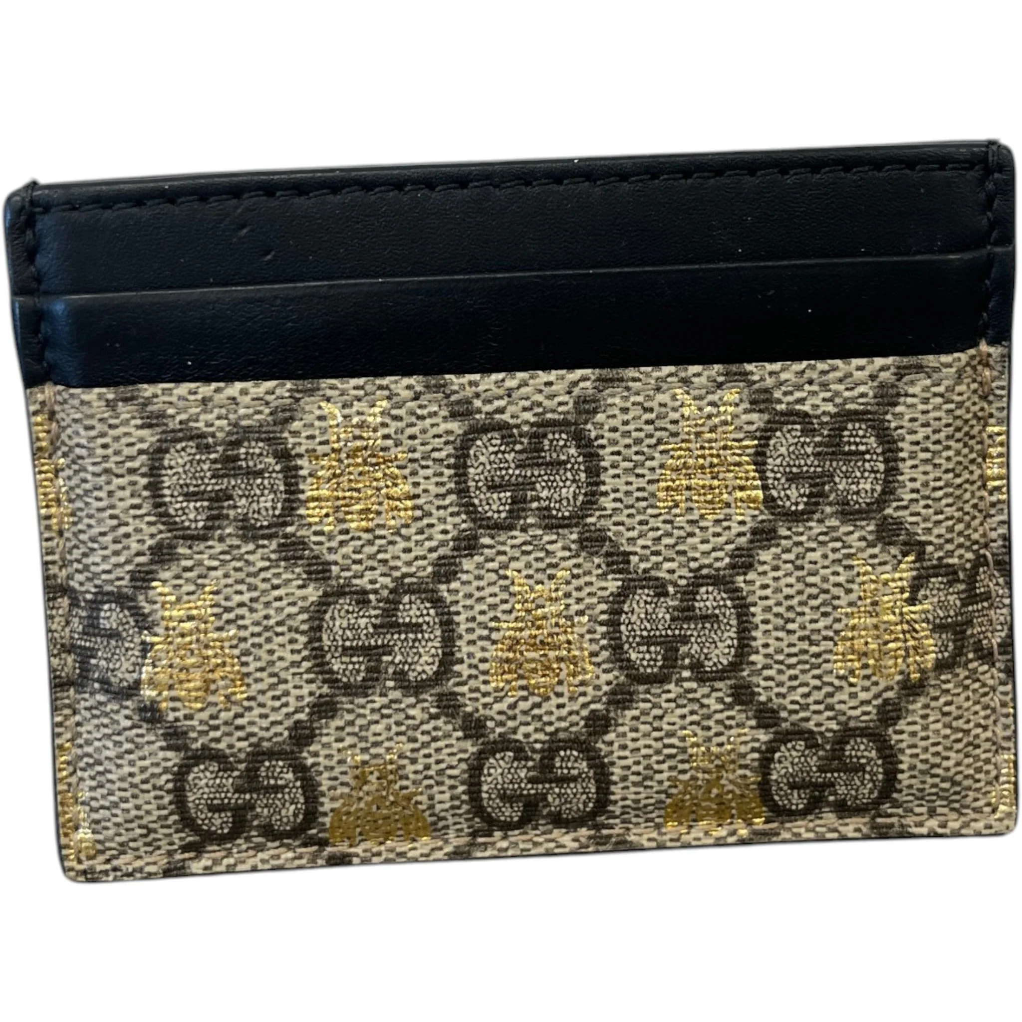 Men's Gg Supreme Bee Card Holder Black - Image 2