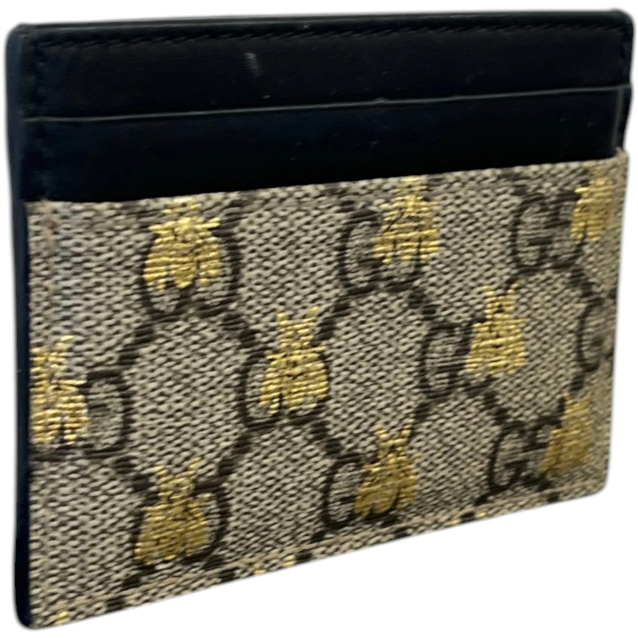 Men's Gg Supreme Bee Card Holder Black - Image 3