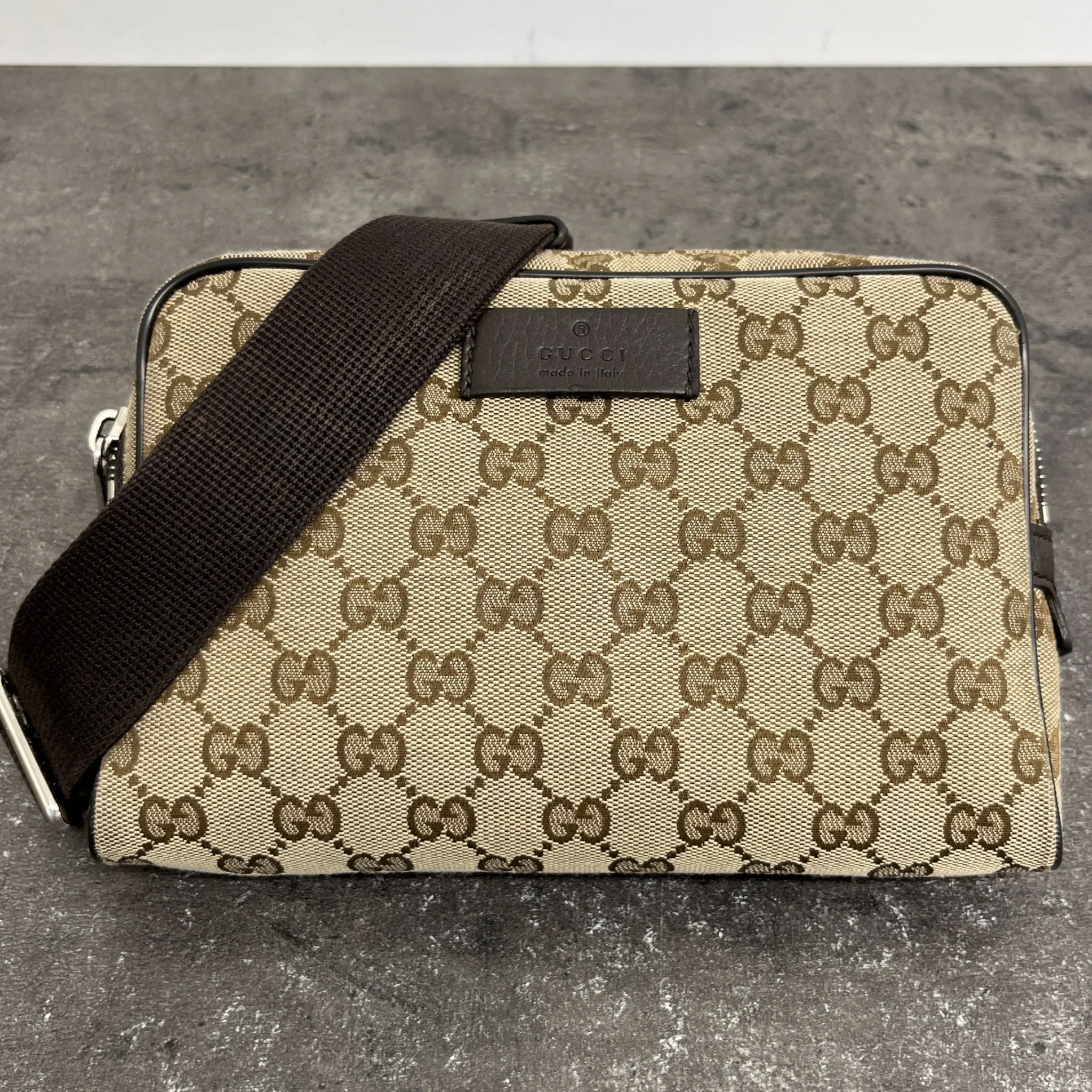 Men's Gg Supreme Belt Bag Beige - Image 12