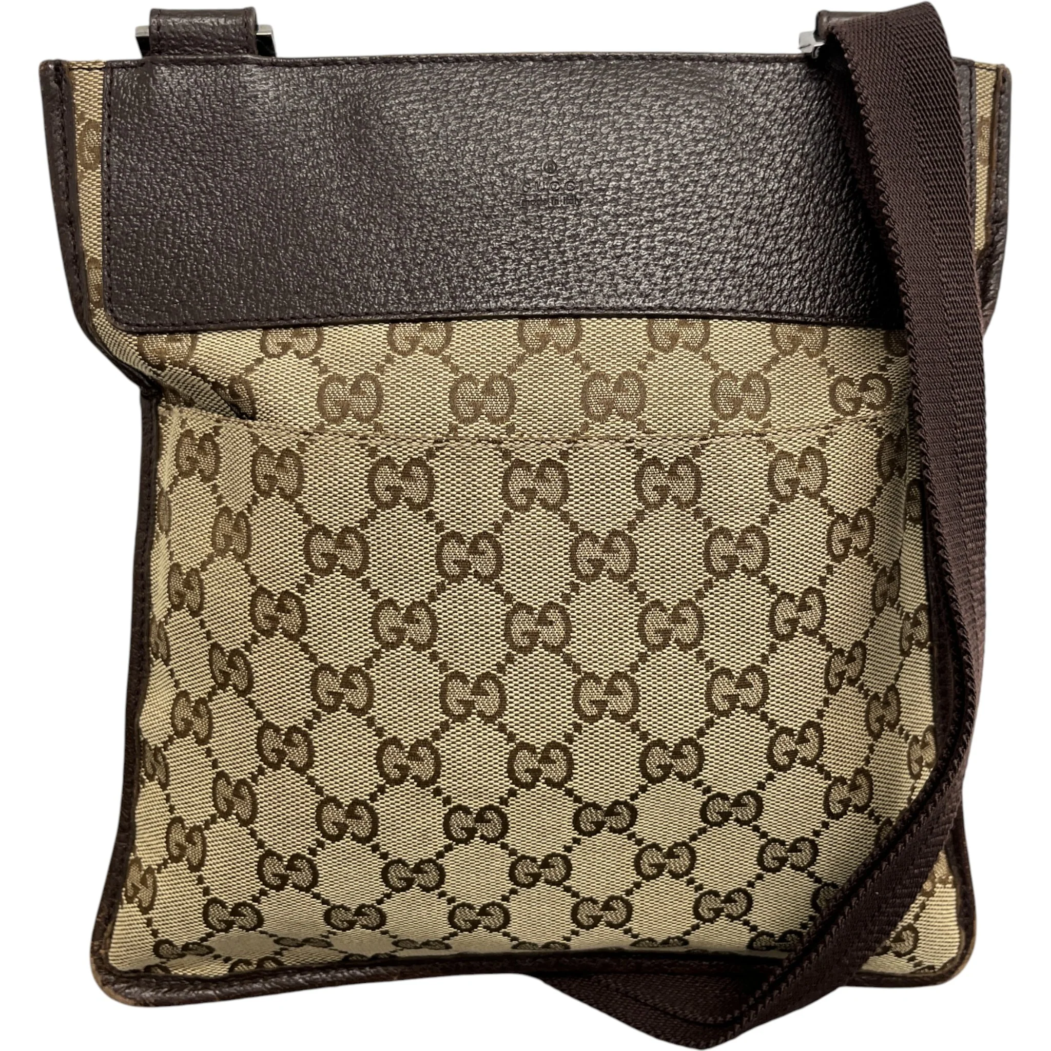 Men's Gg Supreme Canvas Messenger Bag Brown - Image 3
