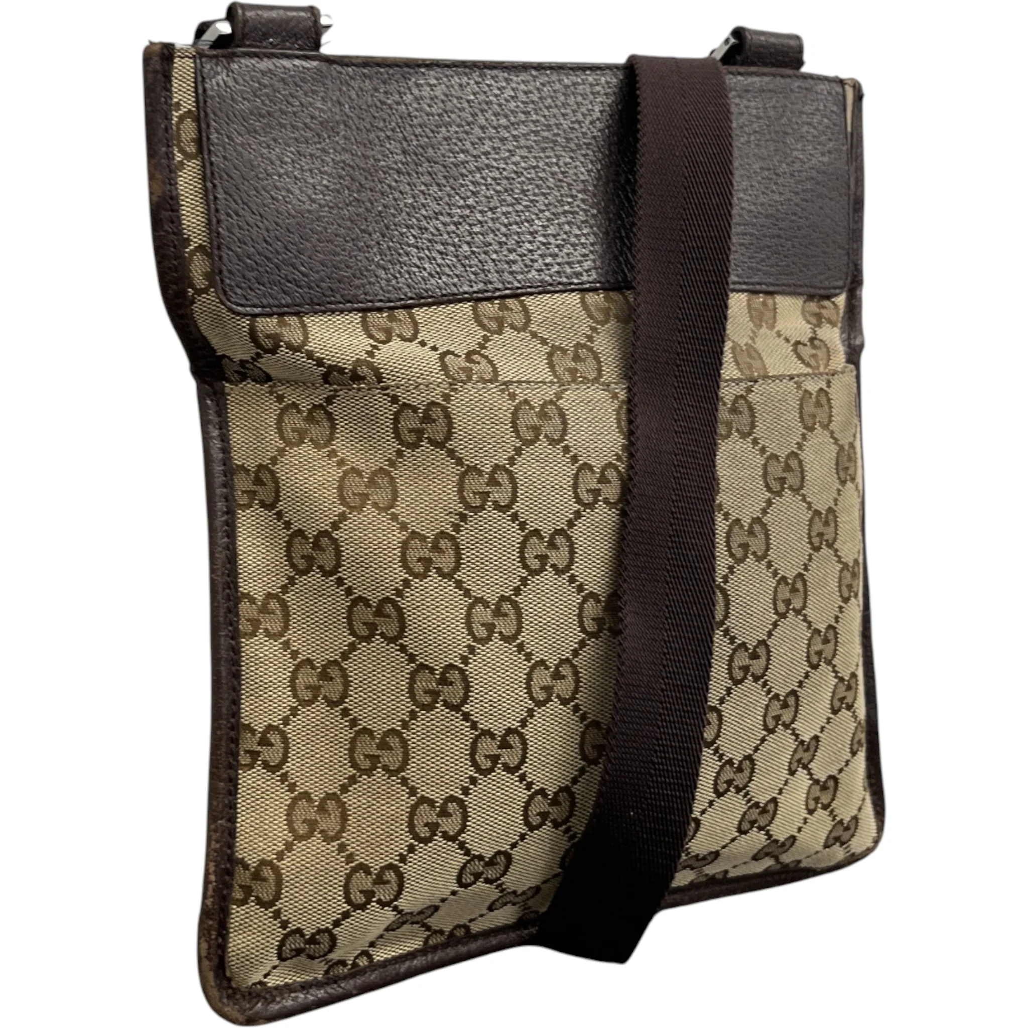 Men's Gg Supreme Canvas Messenger Bag Brown - Image 4
