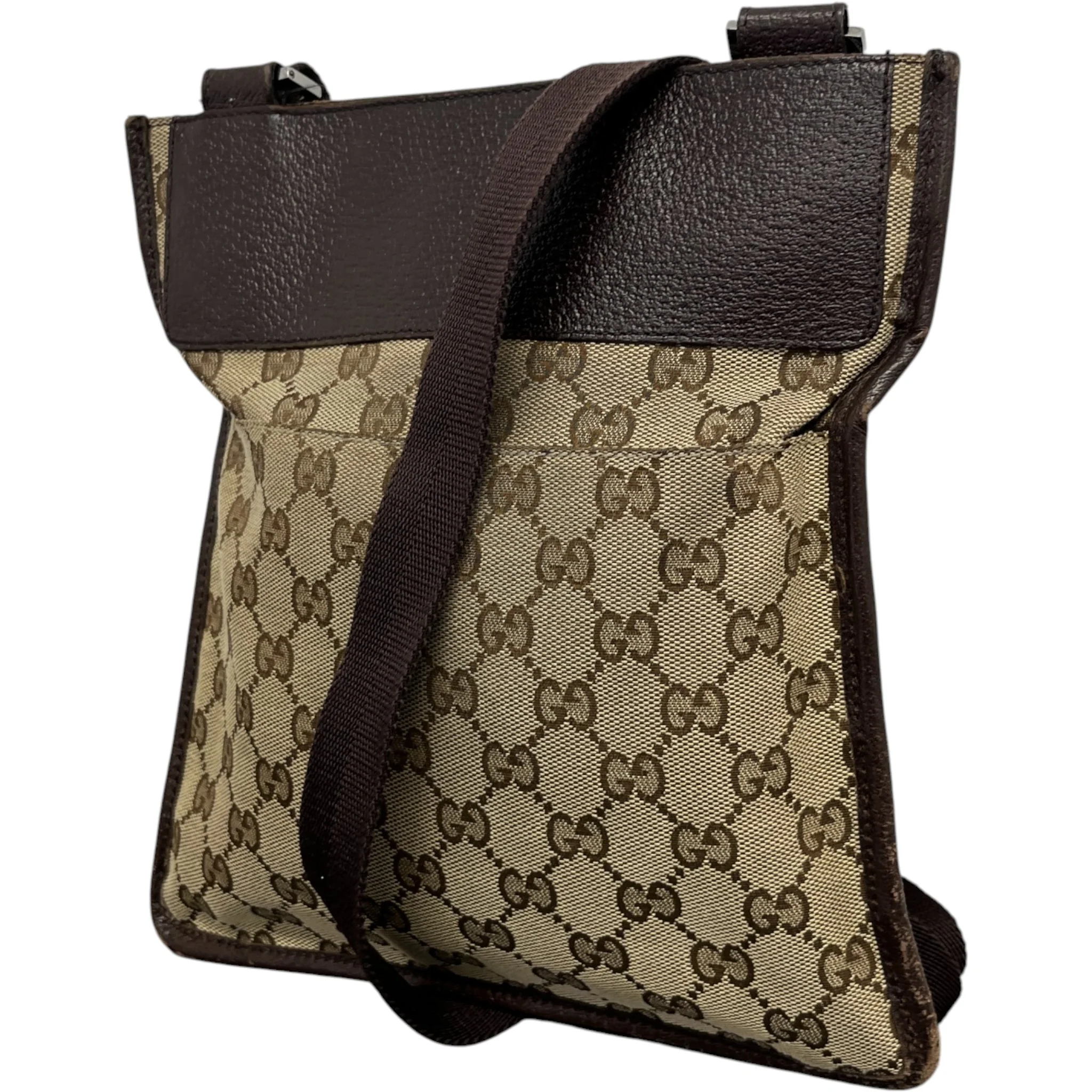 Men's Gg Supreme Canvas Messenger Bag Brown - Image 5