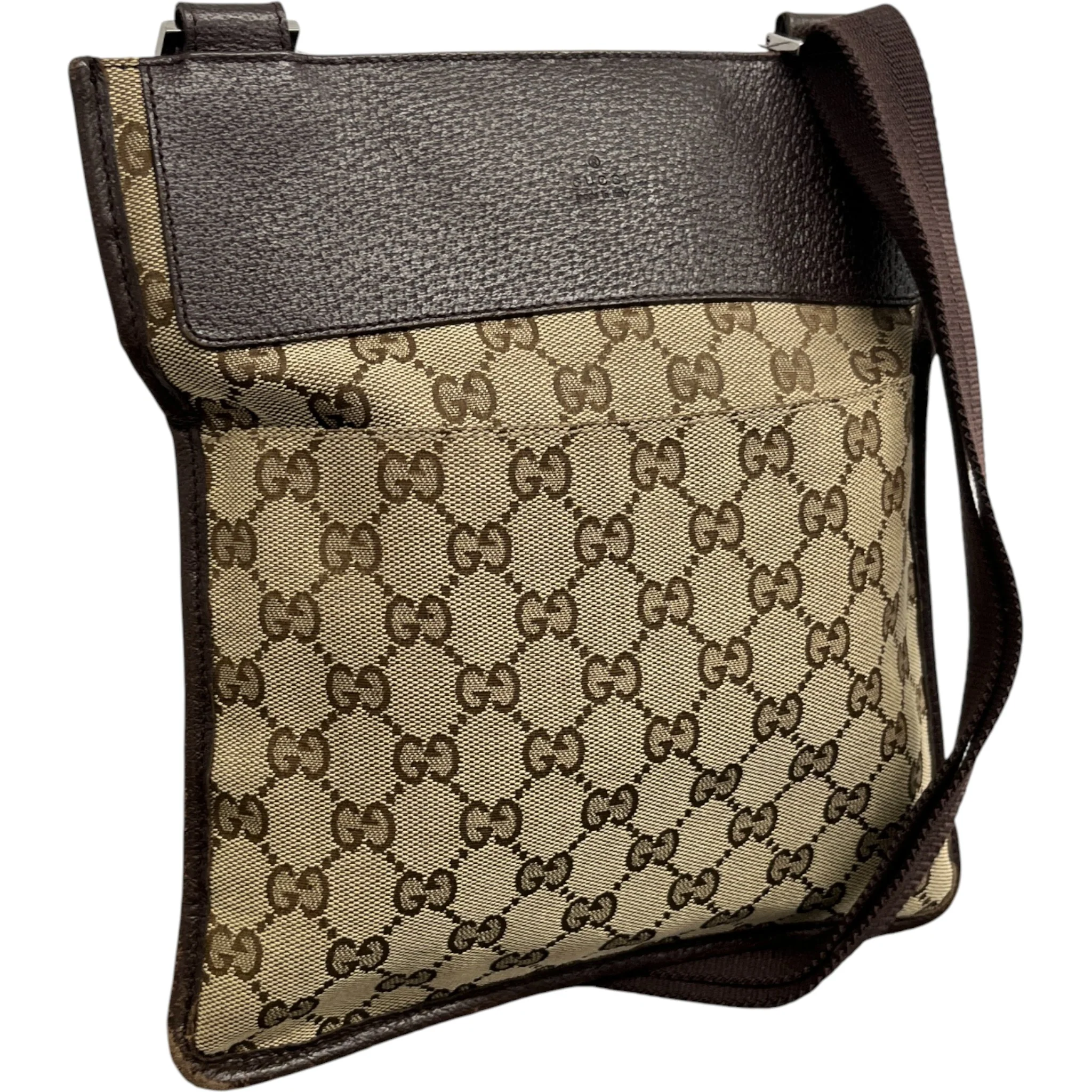 Men's Gg Supreme Canvas Messenger Bag Brown - Image 6