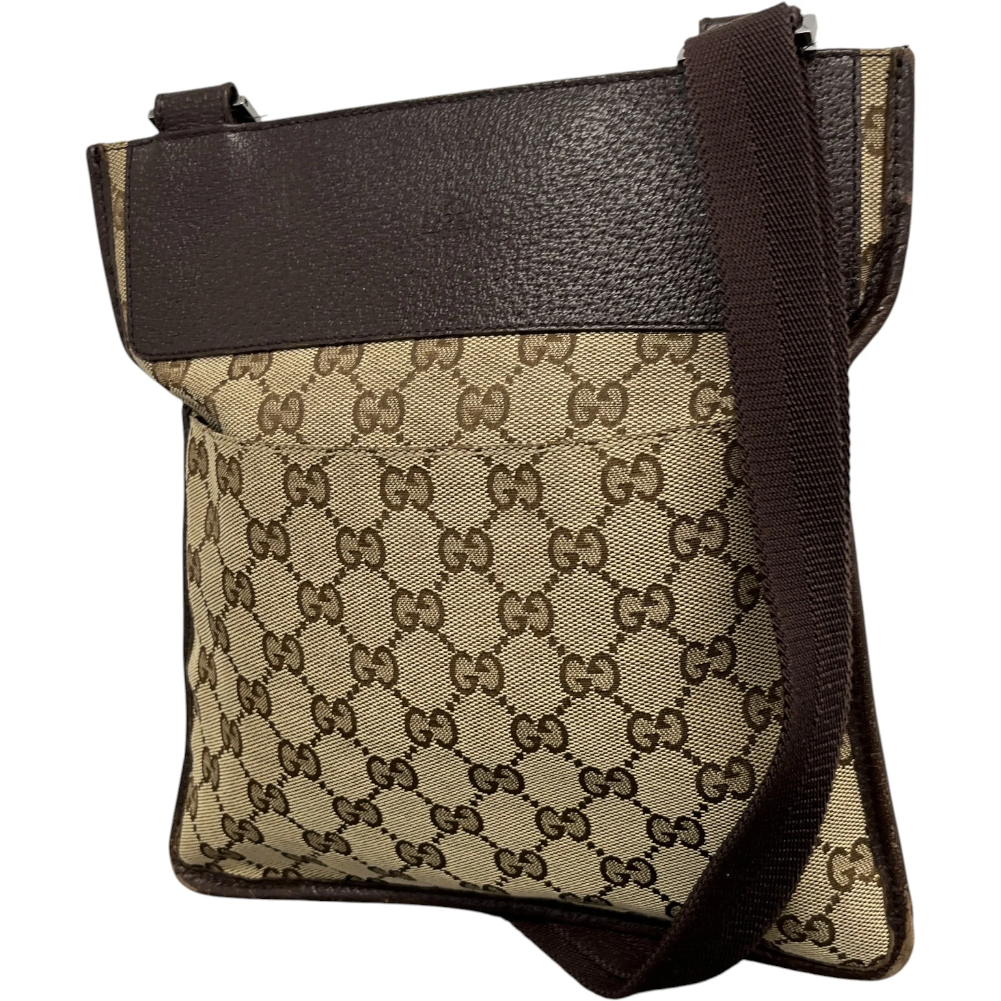 Men's Gg Supreme Canvas Messenger Bag Brown - Image 7