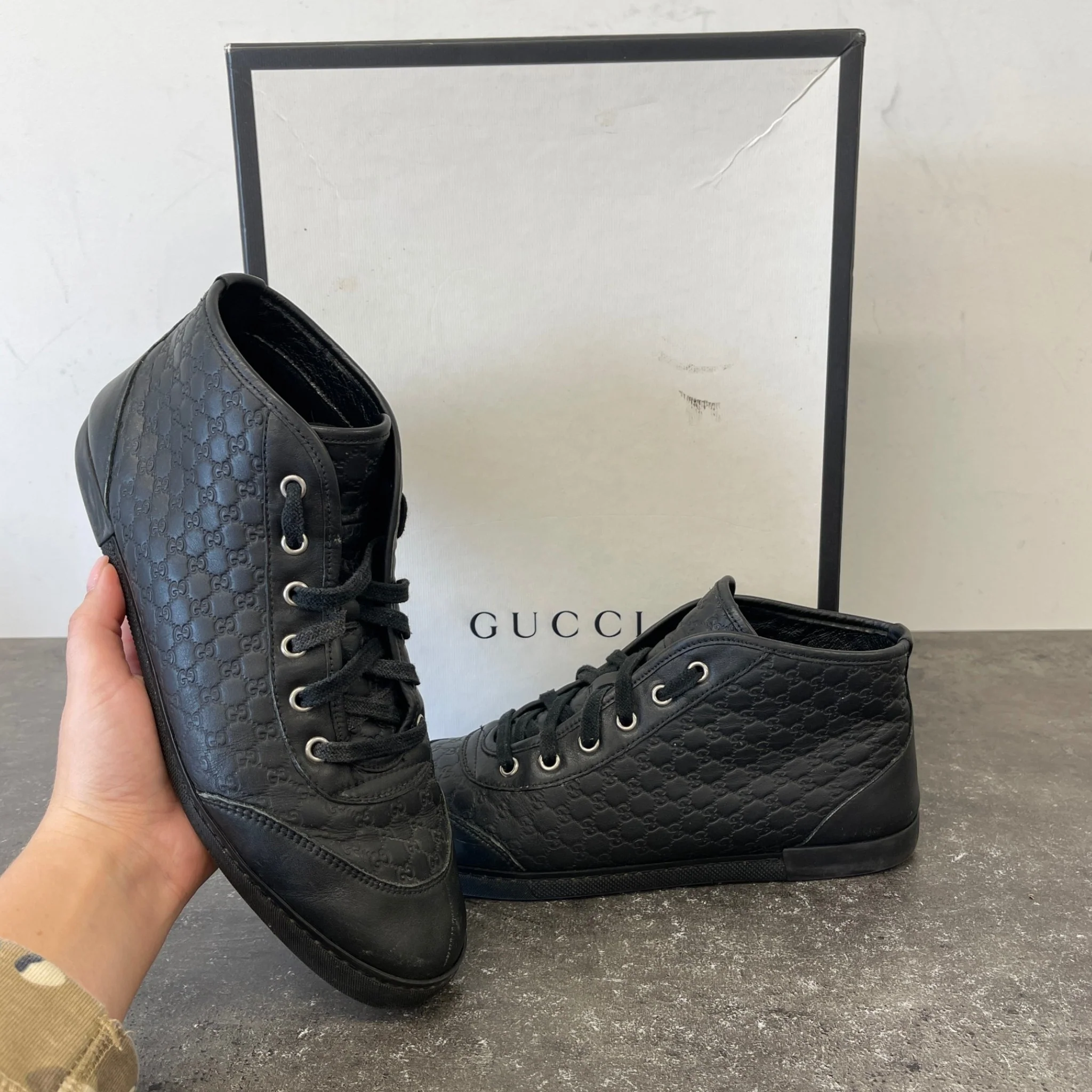 Men's Gg Supreme High Trainers Black Size EU 40 / UK 6 - Image 15