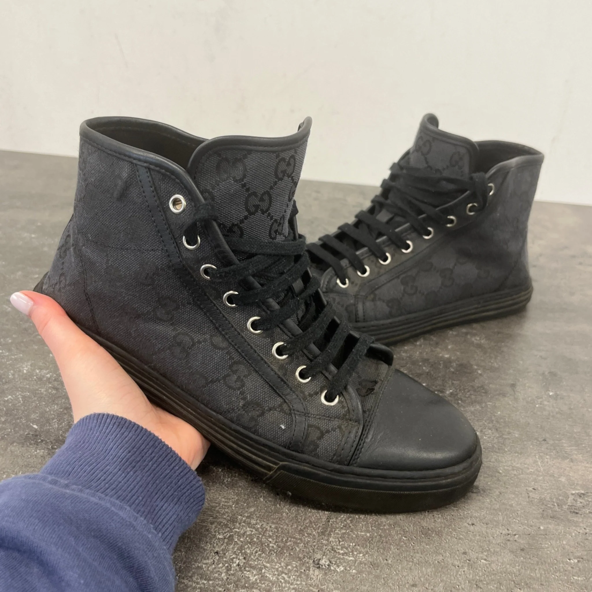 Men's Gg Supreme High Trainers Black Size EU 40.5 / UK 6.5 - Image 13