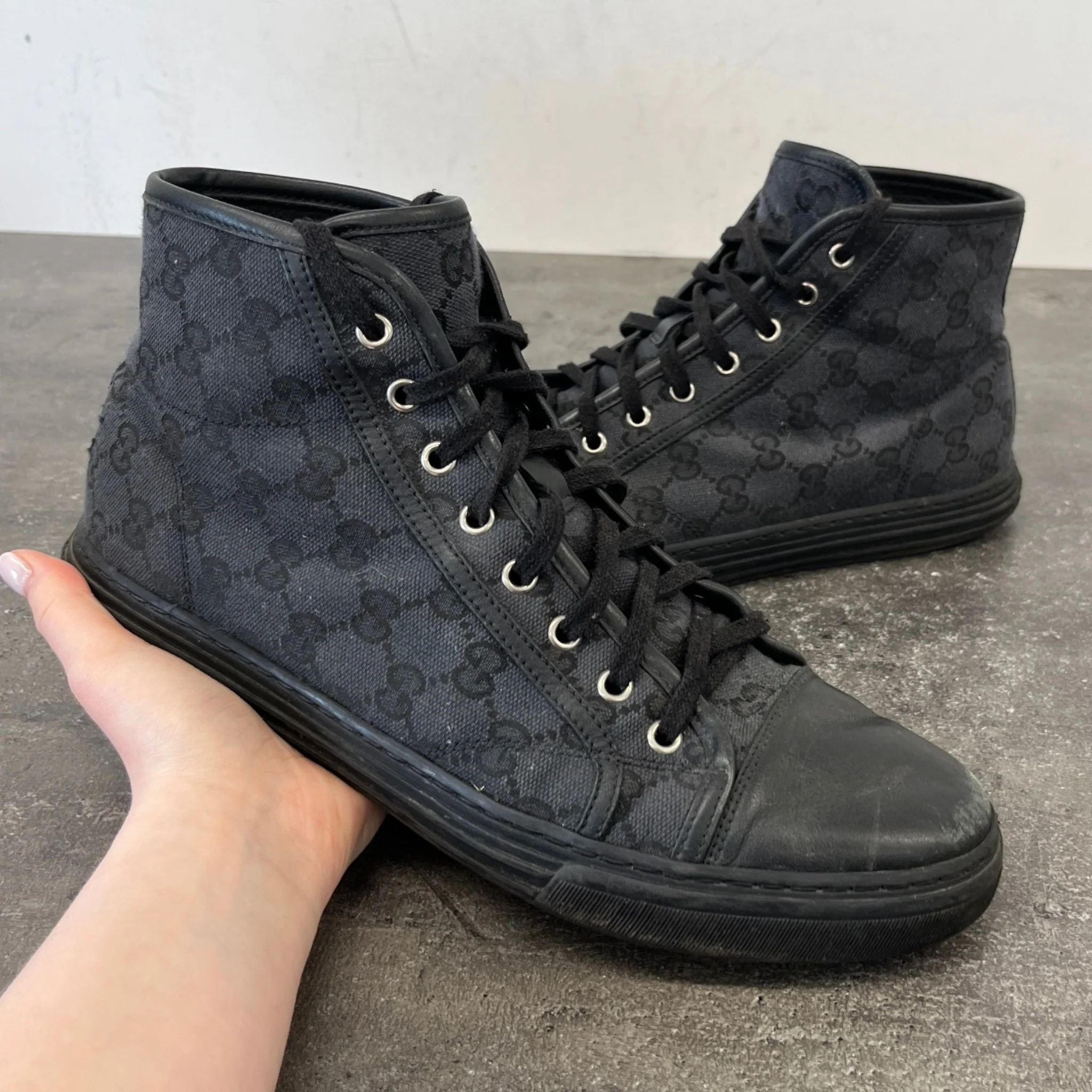Men's Gg Supreme High Trainers Black Size EU 42 / UK 8 - Image 13