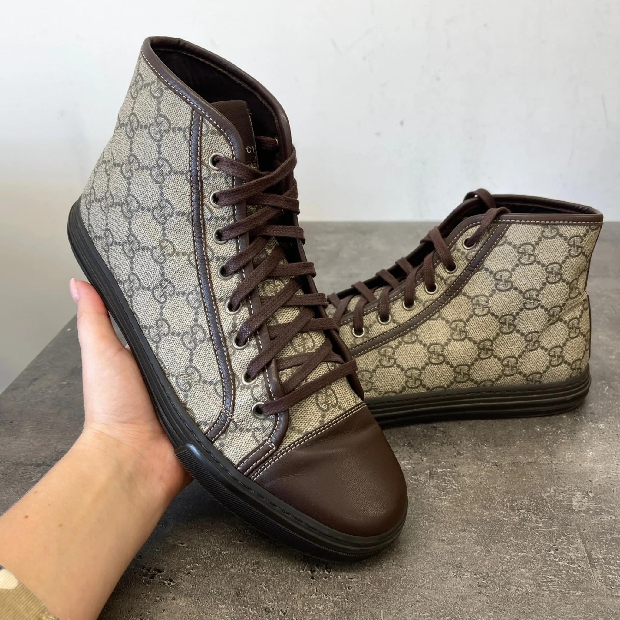 Men's Gg Supreme High Trainers Brown Size EU 41.5 / UK 7.5 - Image 13