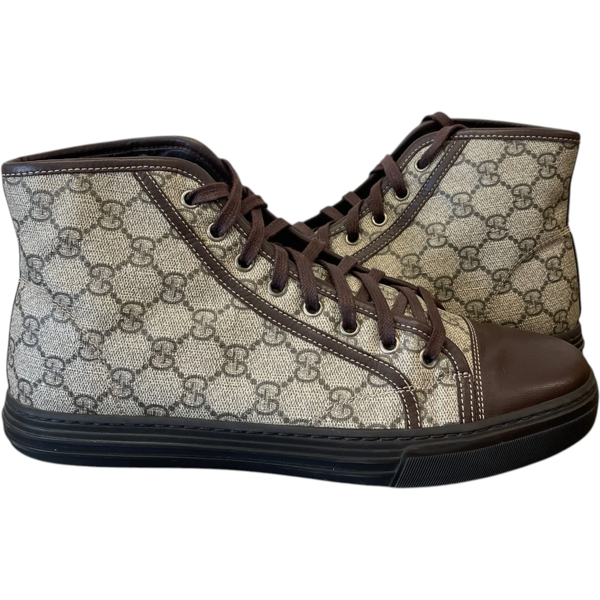 Men's Gg Supreme High Trainers Brown Size EU 41.5 / UK 7.5 - Image 3