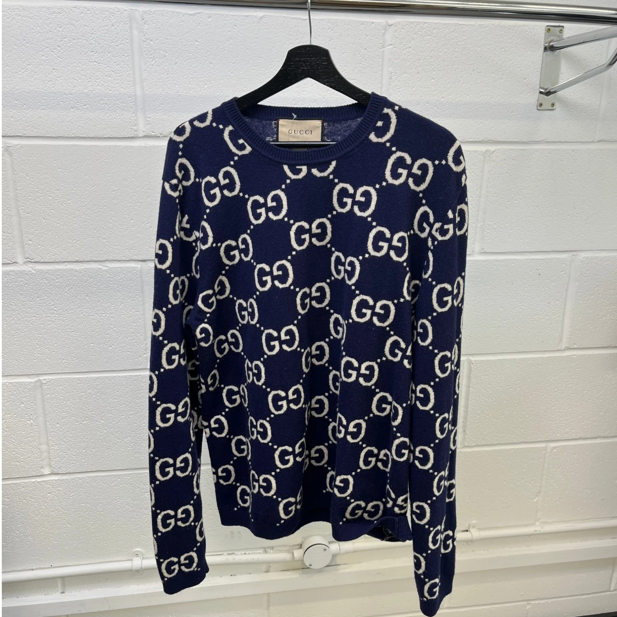 Men's Gg Supreme Jumper Navy Size XL - Image 8