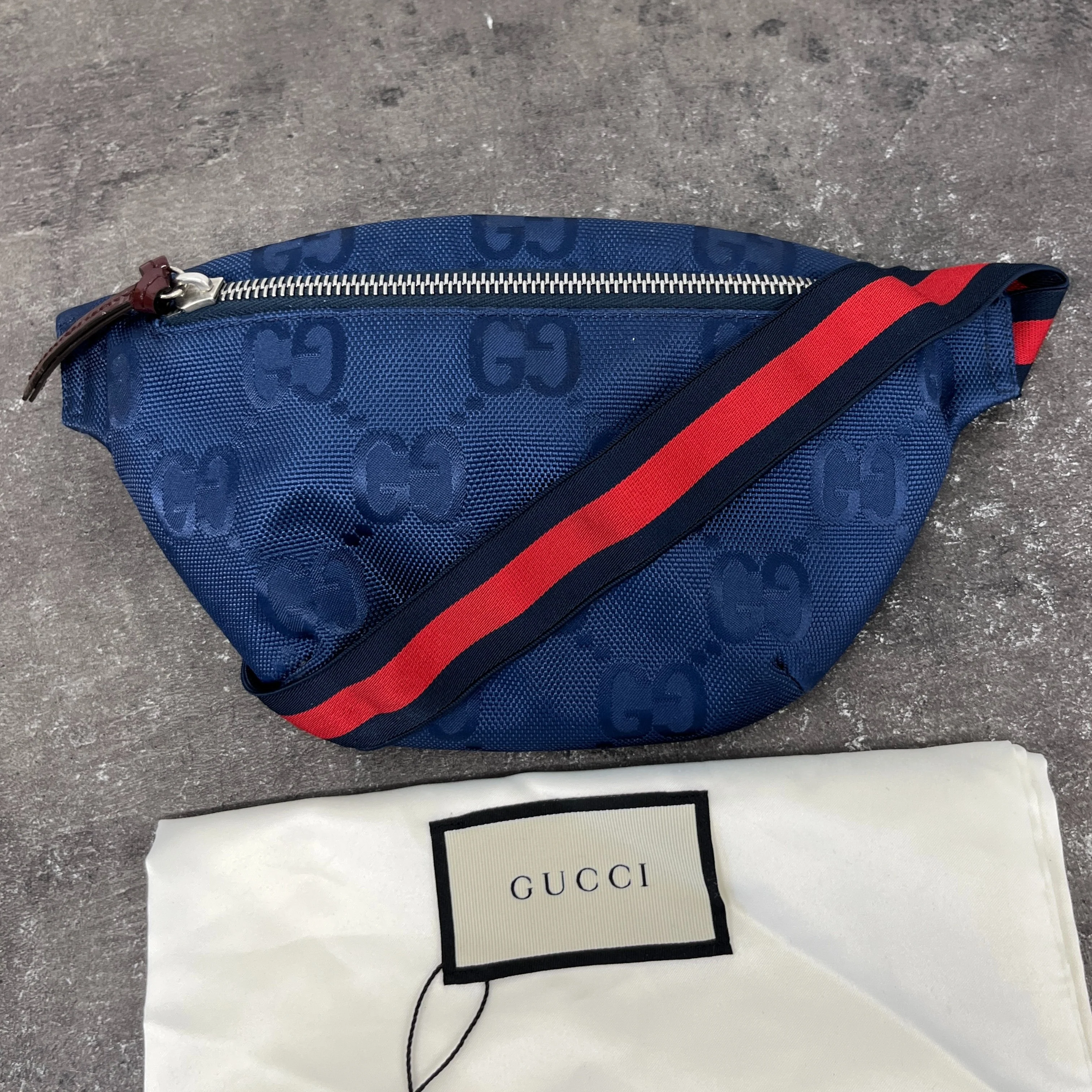 Men's Gg Supreme Kids Small Belt Bag Navy - Image 11