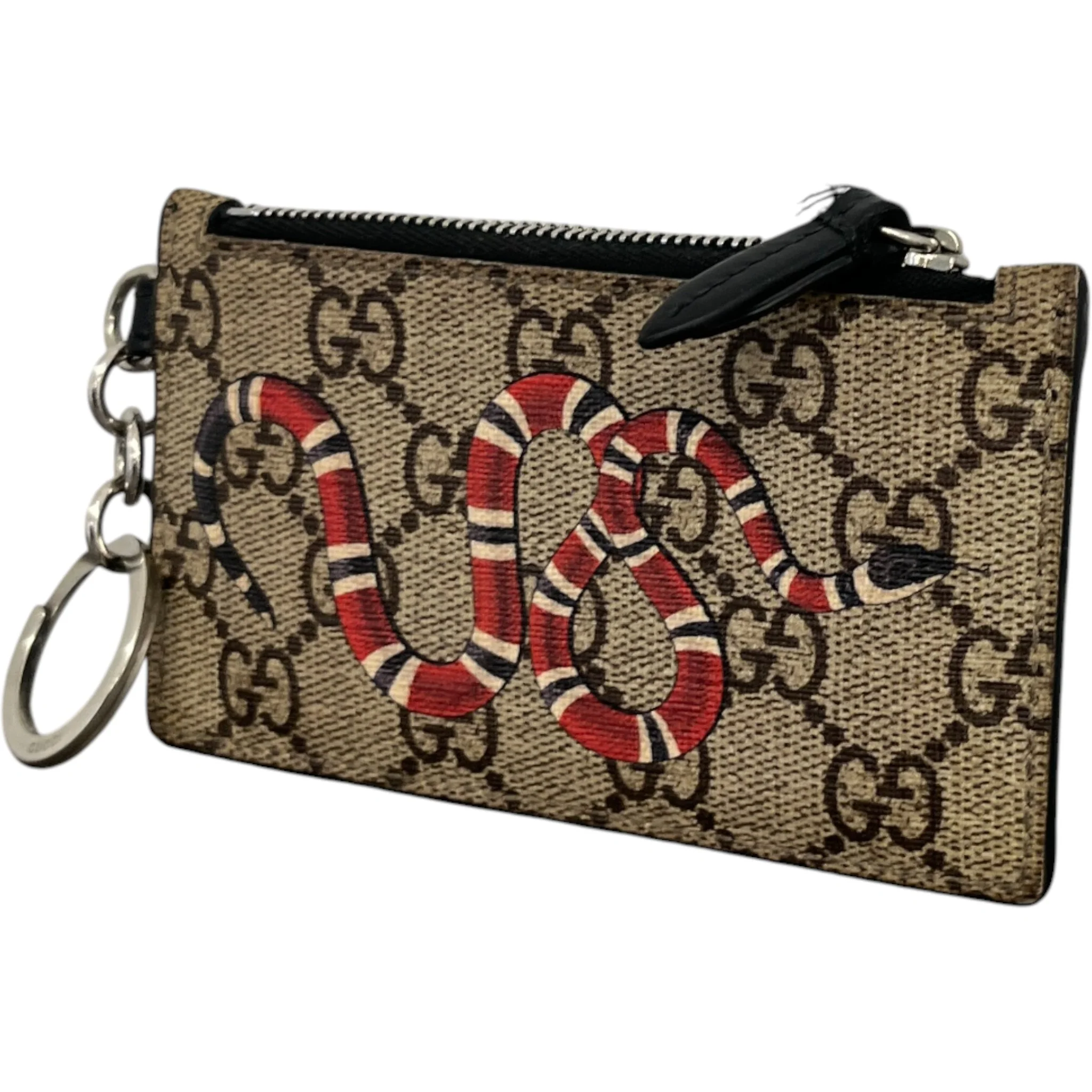 Men's Gg Supreme Kingsnake Lanyard Card Holder Beige - Image 4