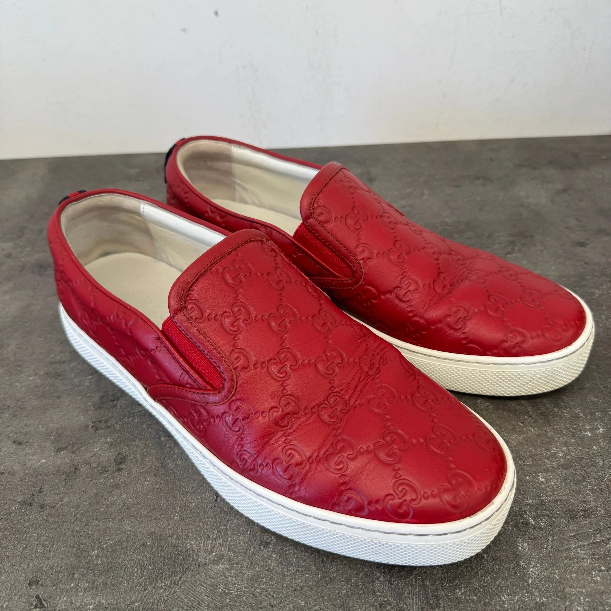Men's Gg Supreme Loafers Red Size EU 43 / UK 9 - Image 13