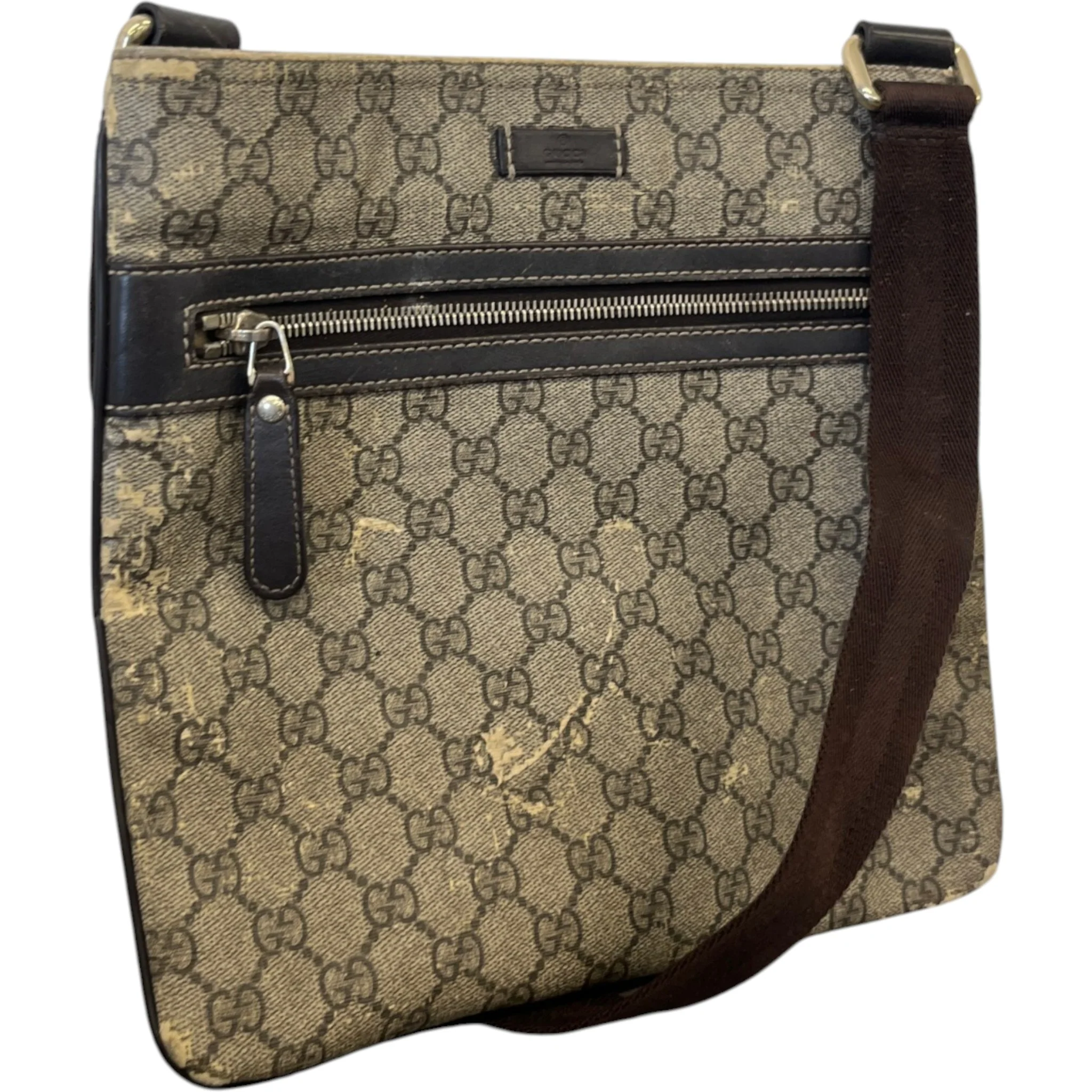 Men's Gg Supreme Messenger Bag Beige - Image 4