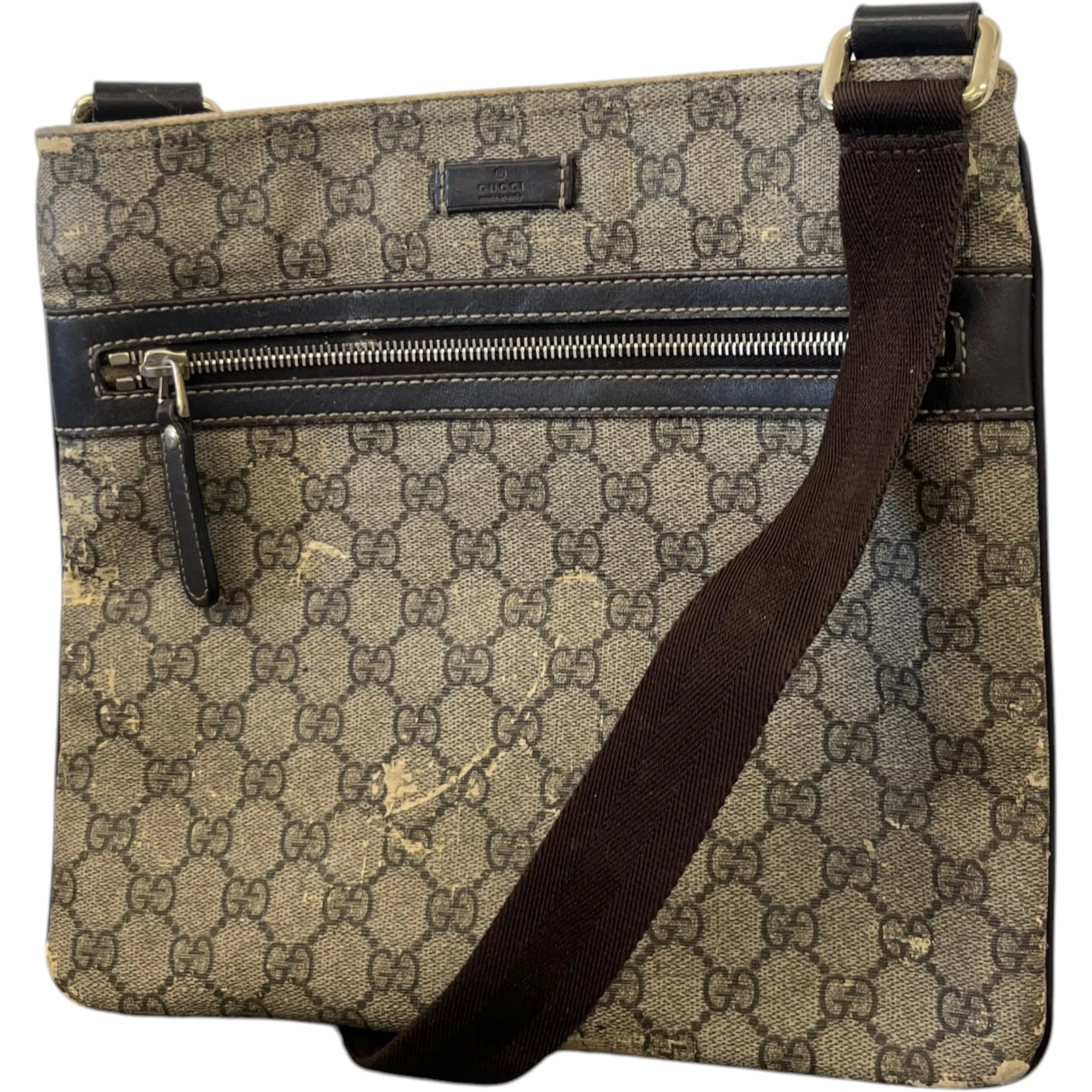 Men's Gg Supreme Messenger Bag Beige - Image 5