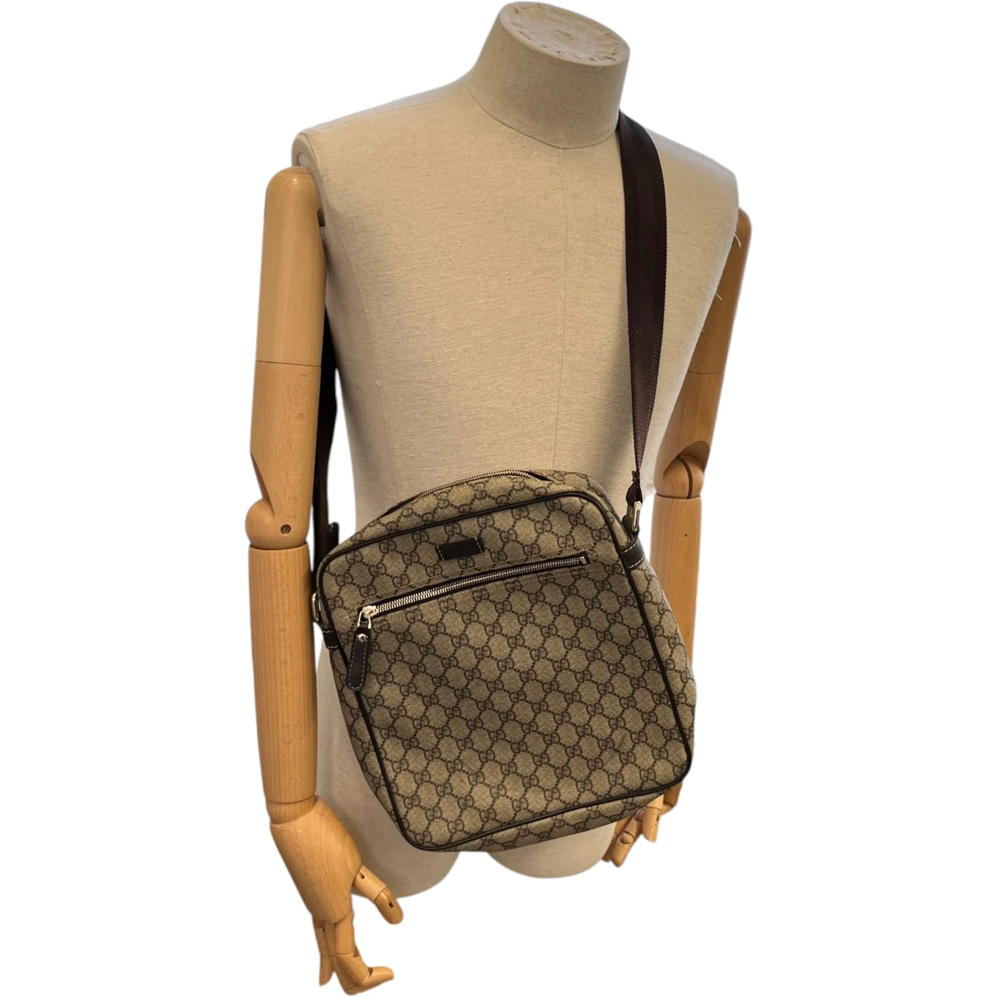 Men's Gg Supreme Messenger Bag Beige - Image 2