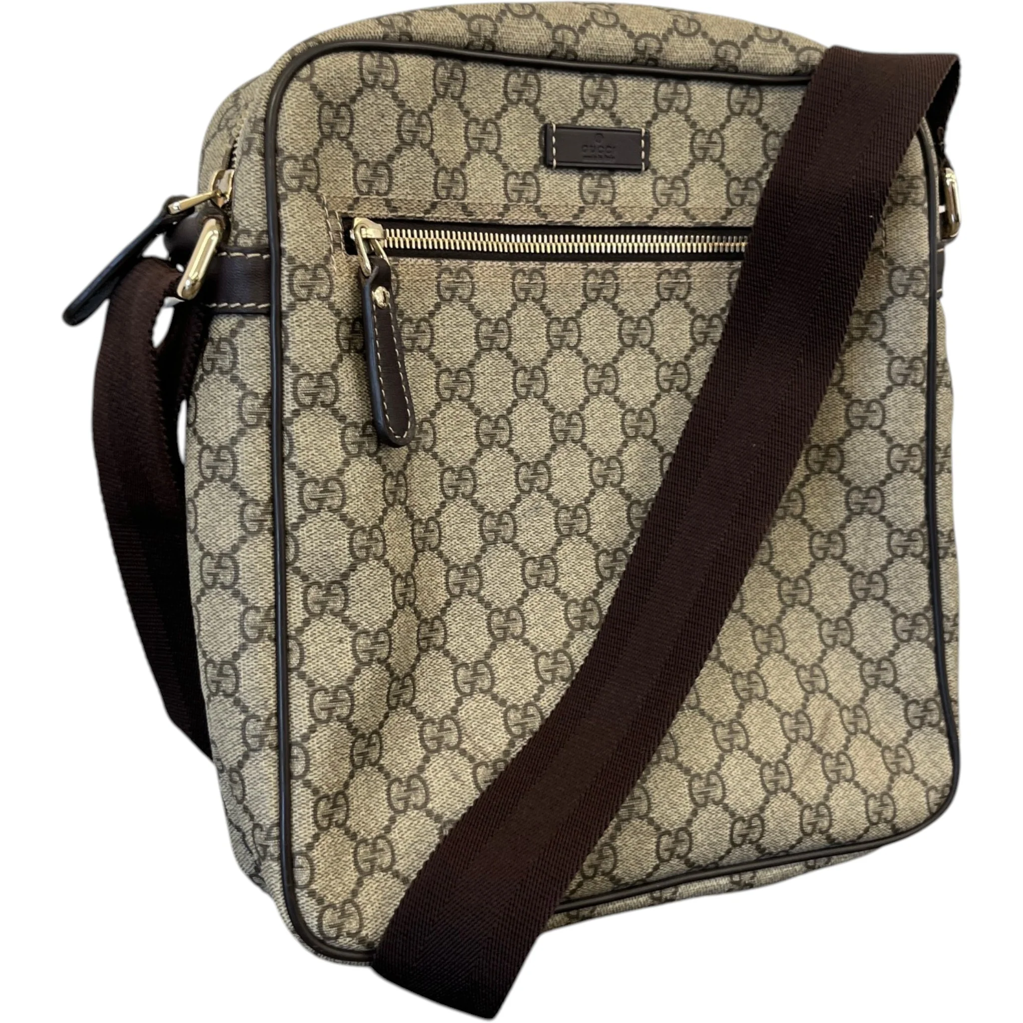 Men's Gg Supreme Messenger Bag Beige - Image 4