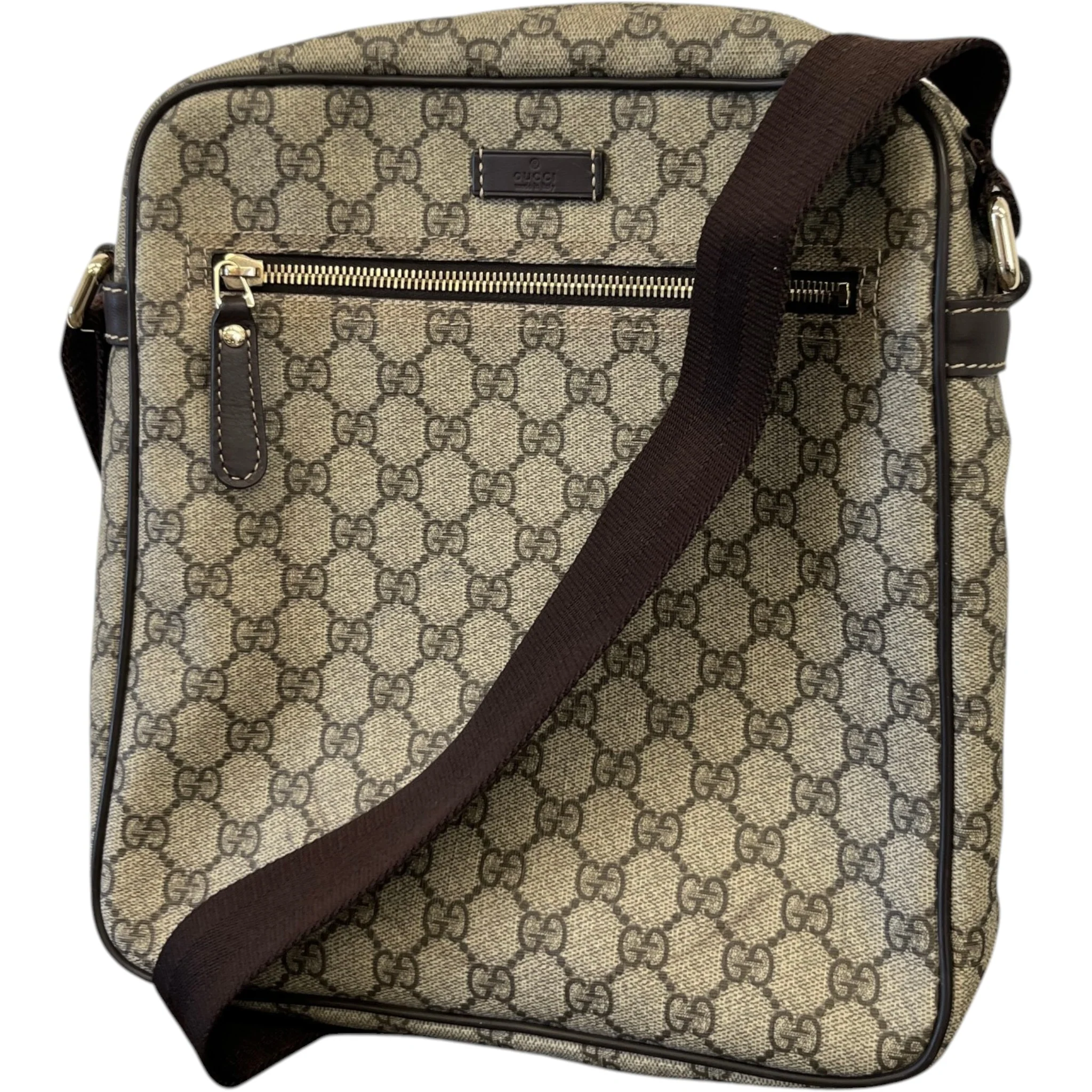 Men's Gg Supreme Messenger Bag Beige - Image 5