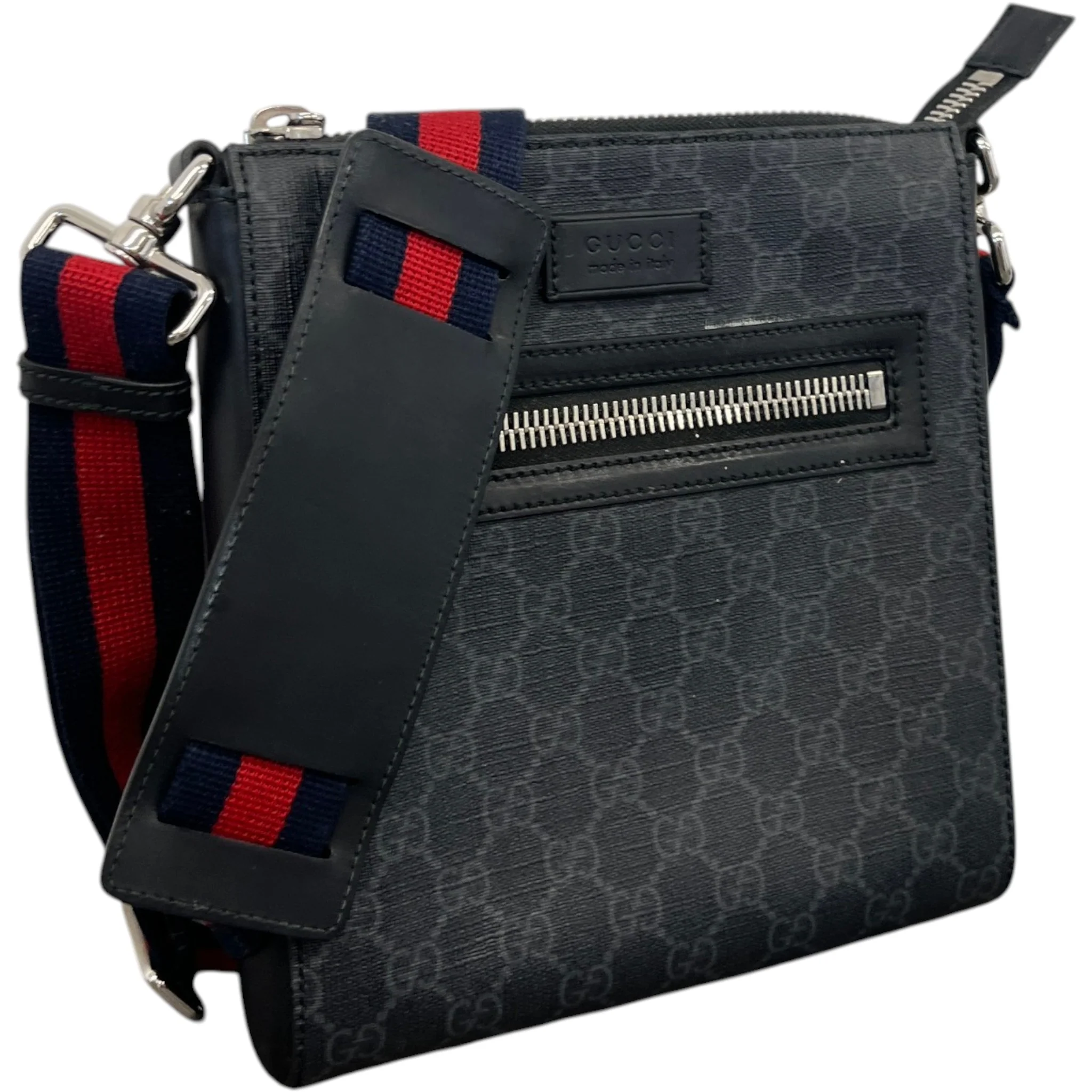 Men's Gg Supreme Messenger Bag Grey - Image 5
