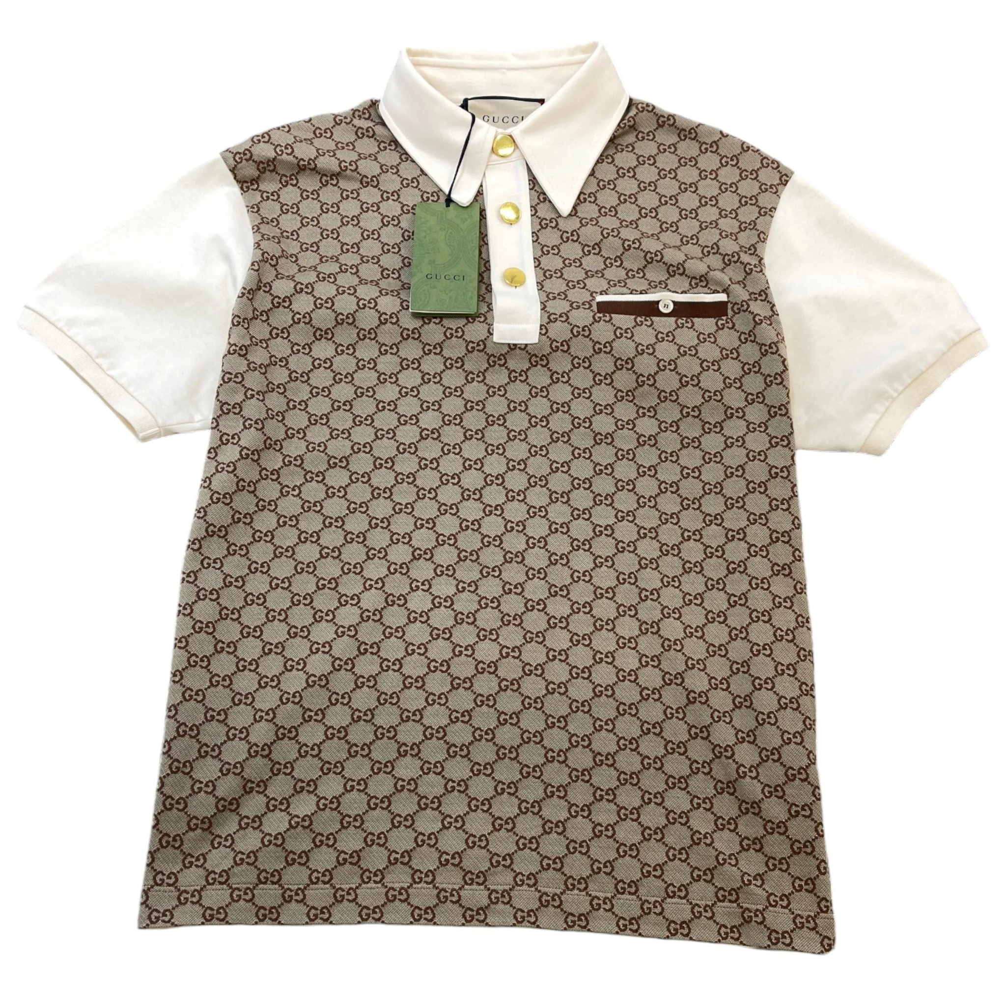 Men's Gg Supreme Polo Shirt Beige Size M