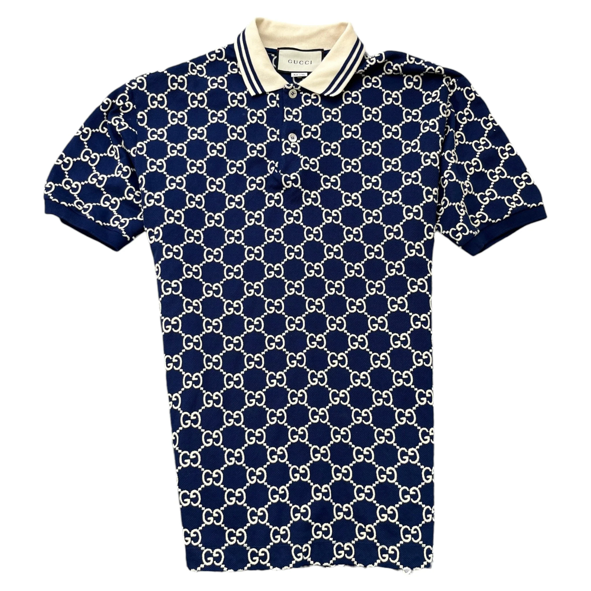 Men's Gg Supreme Polo Shirt Navy Size L