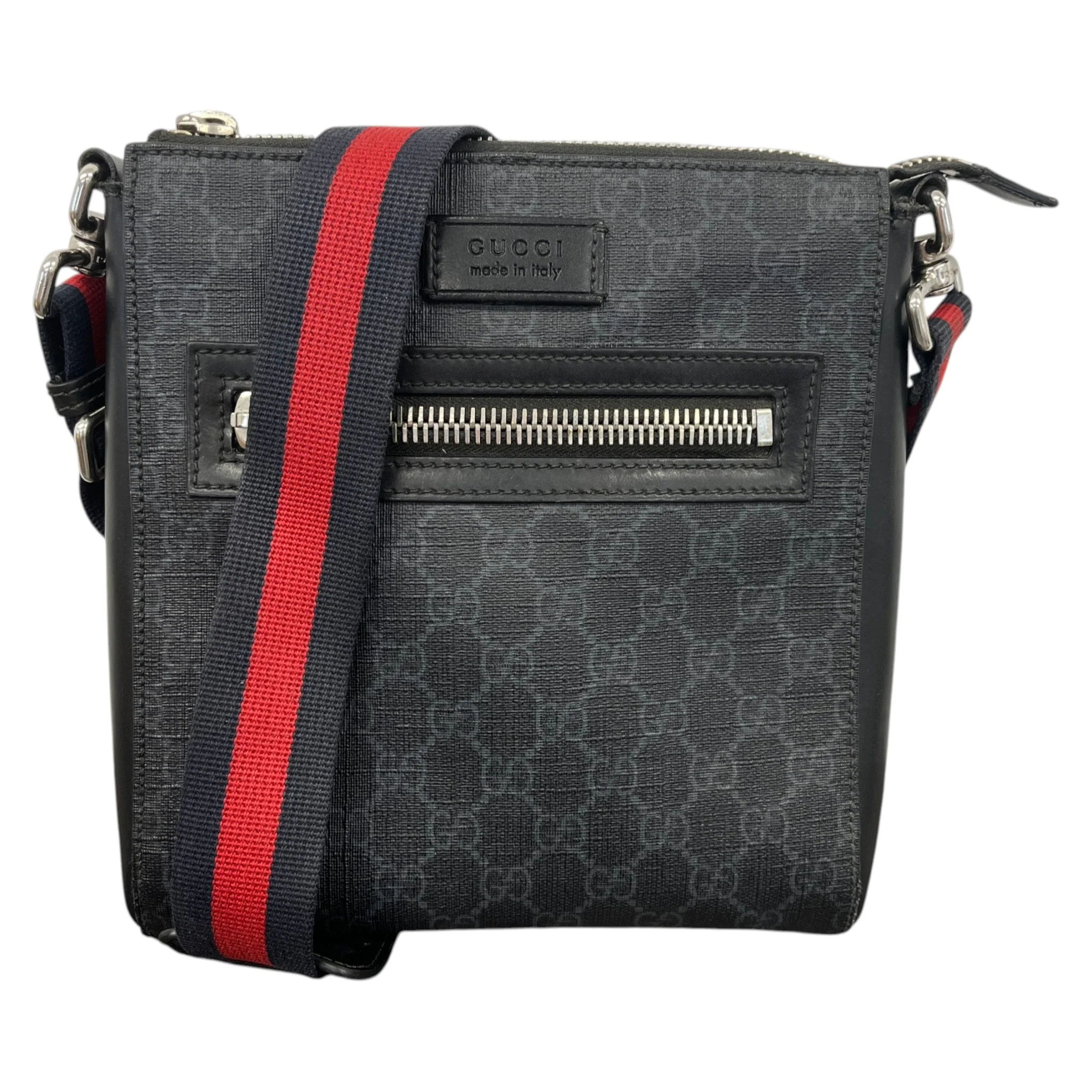 Men's Gg Supreme Small Messenger Bag Black