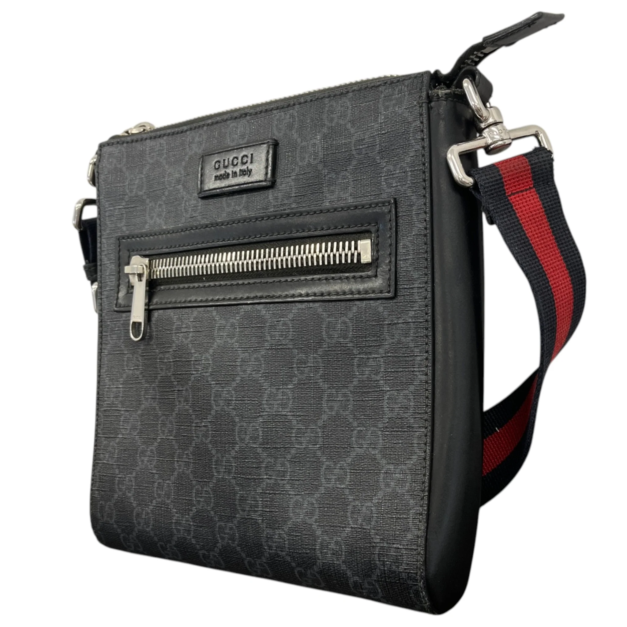 Men's Gg Supreme Small Messenger Bag Black - Image 6