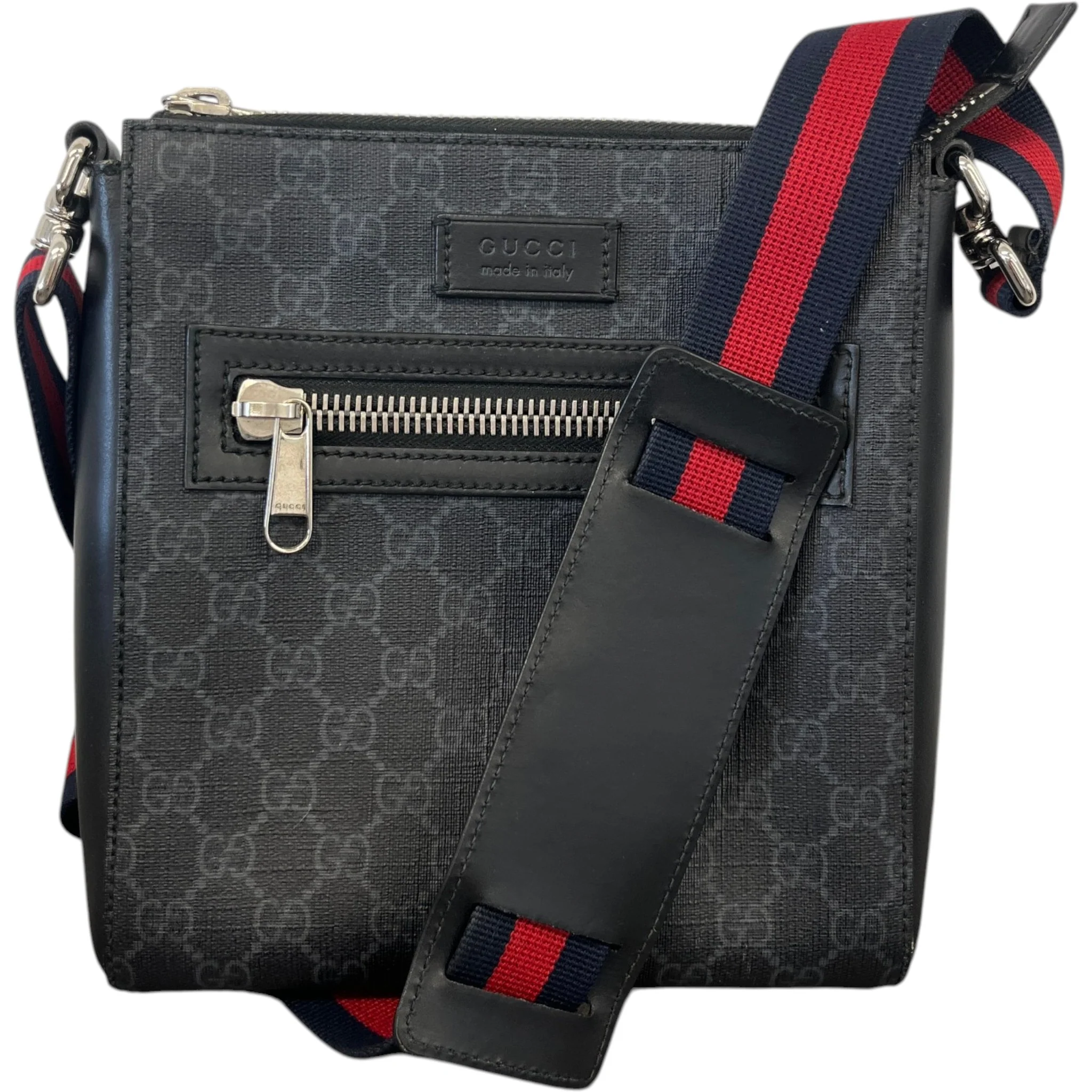Men's Gg Supreme Small Messenger Bag Black