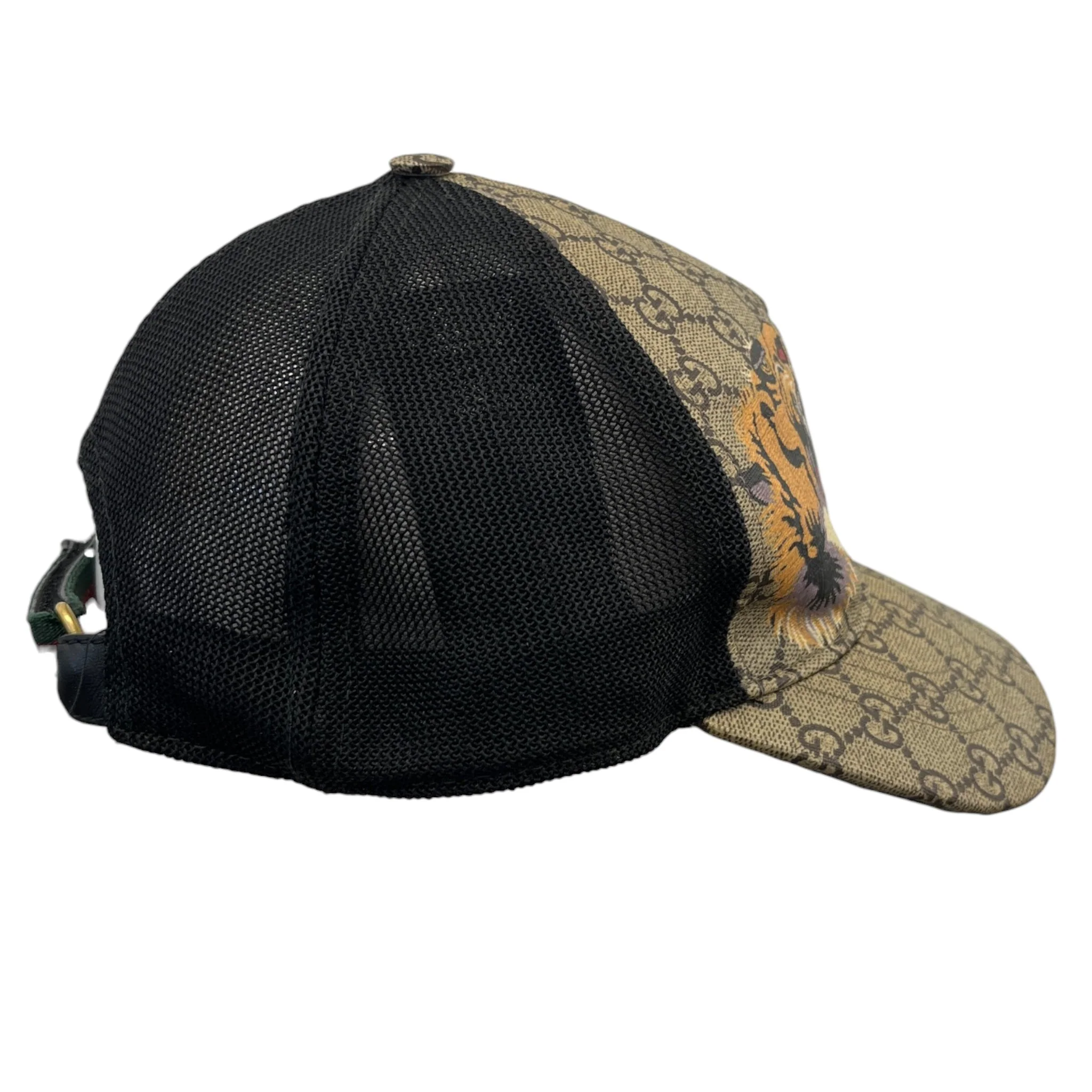 Men's Gg Supreme Tiger Cap Beige Size L - Image 5