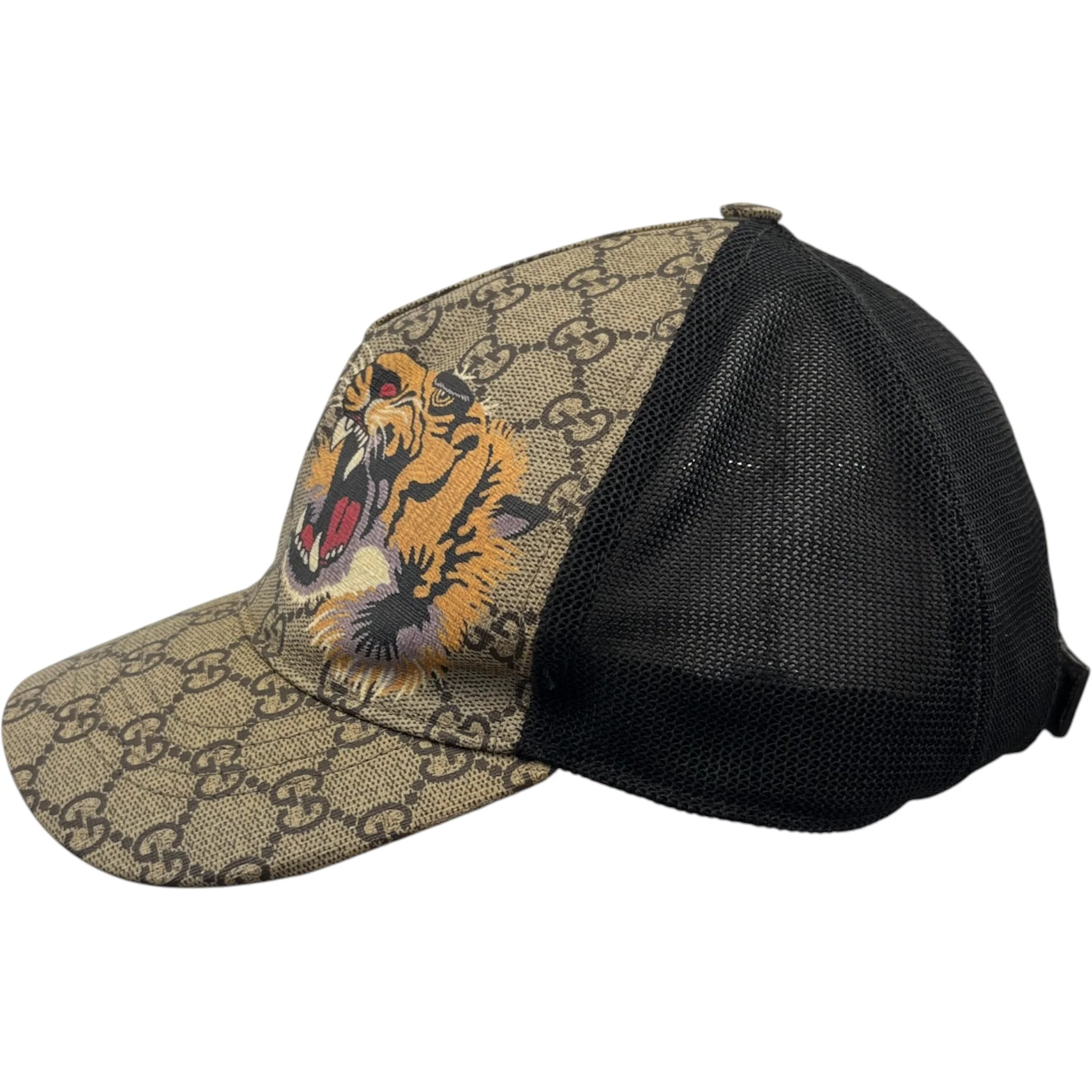 Men's Gg Supreme Tiger Cap Beige Size L - Image 6