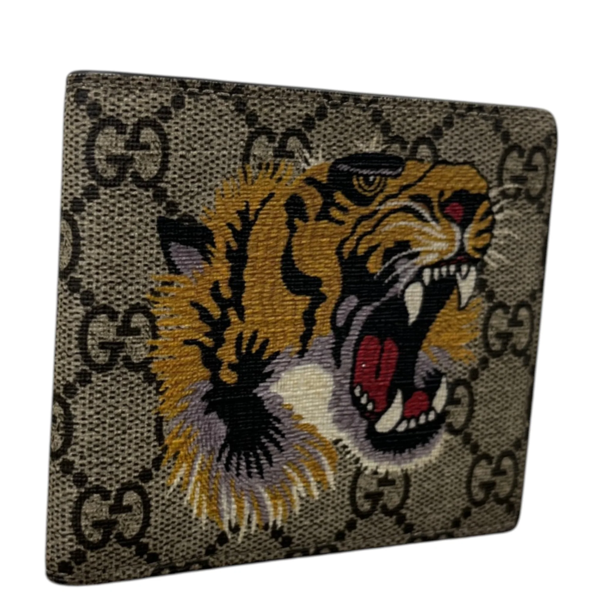 Men's Gg Supreme Tiger Wallet Beige - Image 3