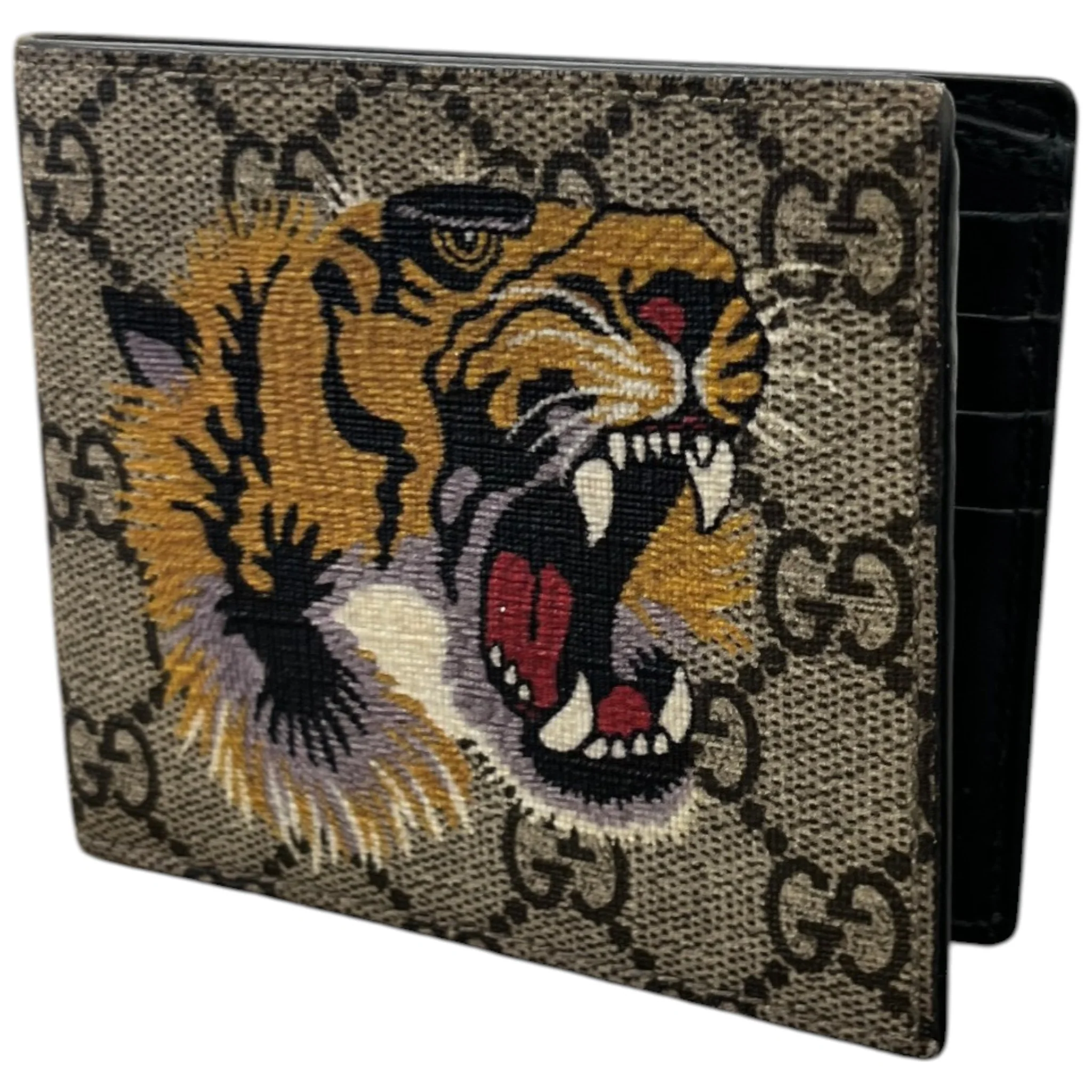 Men's Gg Supreme Tiger Wallet Beige - Image 5