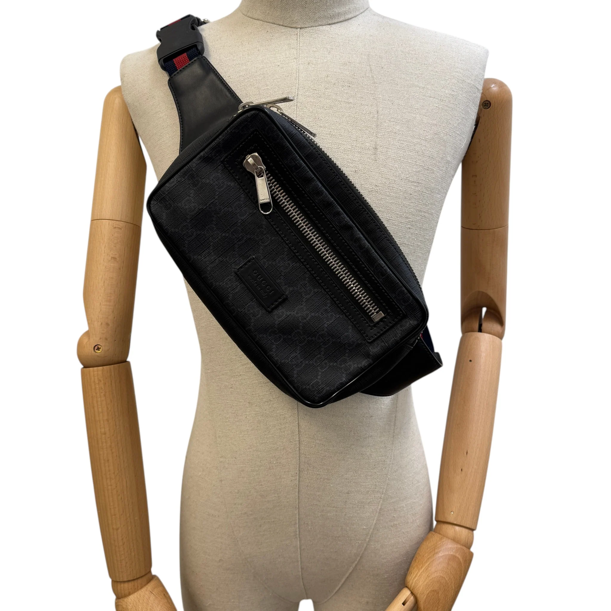Men's Gg Supreme Web Belt Bag Black - Image 2