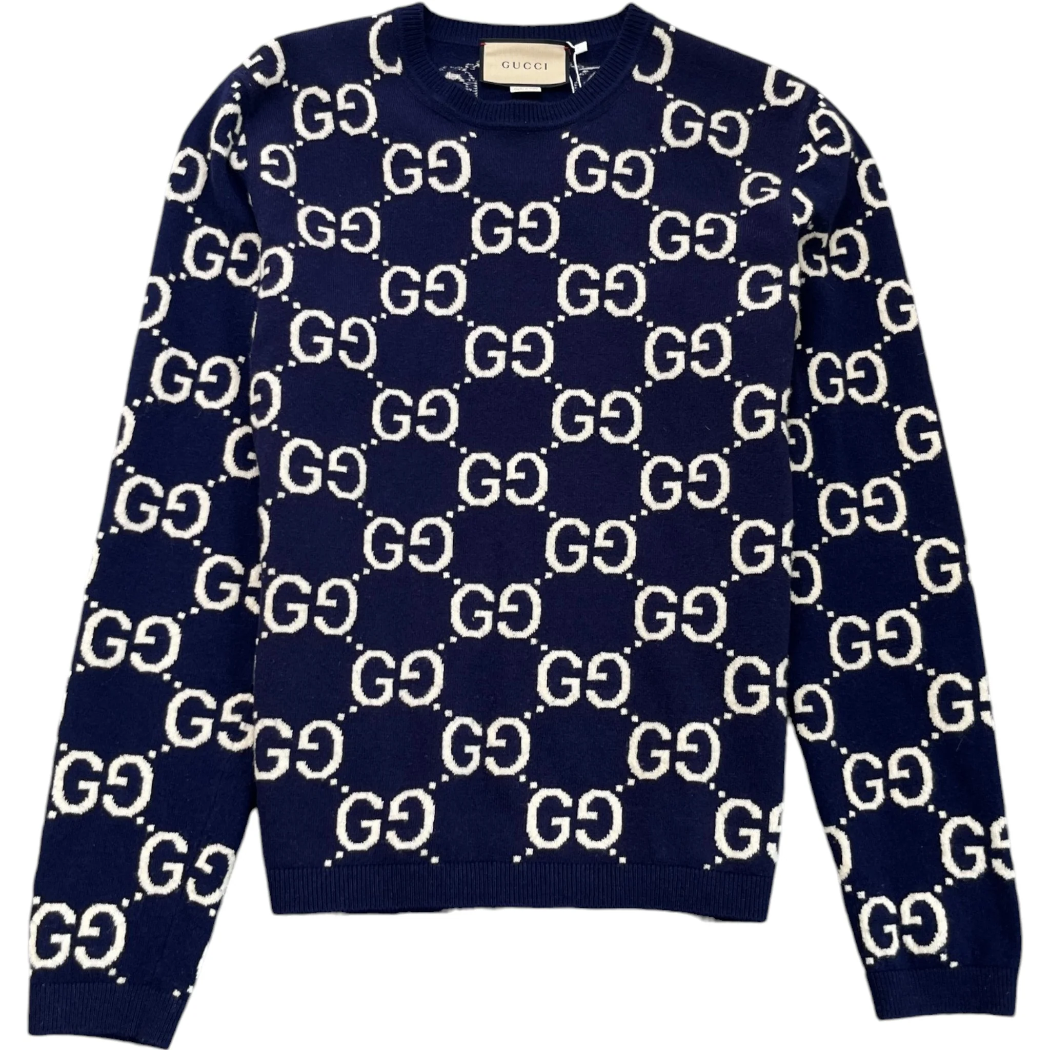 Men's Gg Supreme Wool Jumper Blue Size L