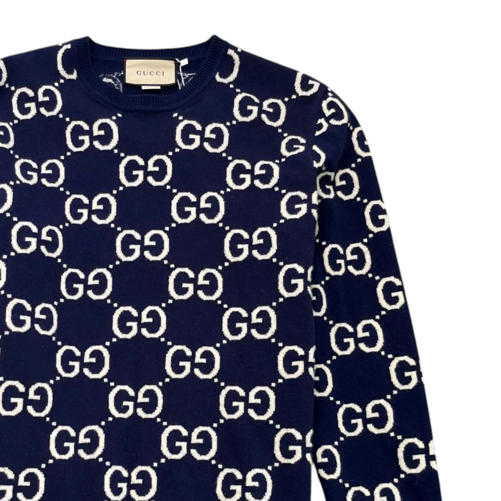 Men's Gg Supreme Wool Jumper Blue Size L - Image 3