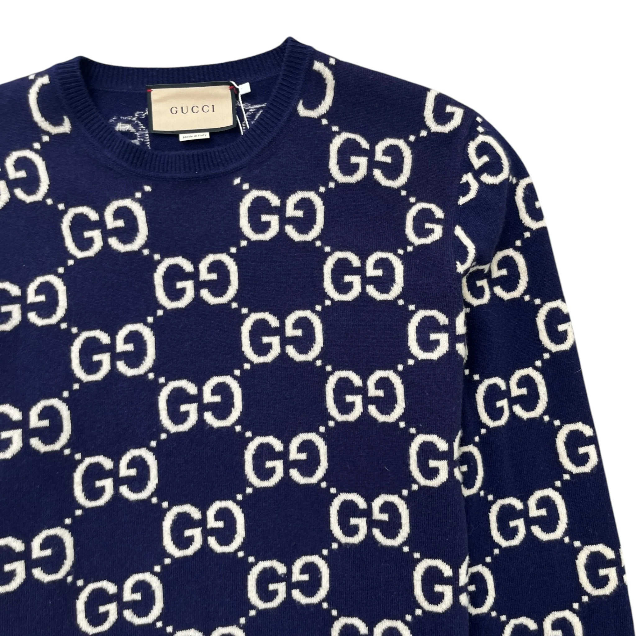 Men's Gg Supreme Wool Jumper Blue Size L - Image 5
