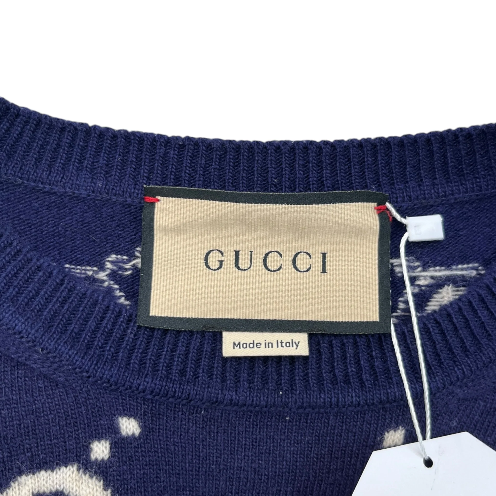 Men's Gg Supreme Wool Jumper Blue Size L - Image 7